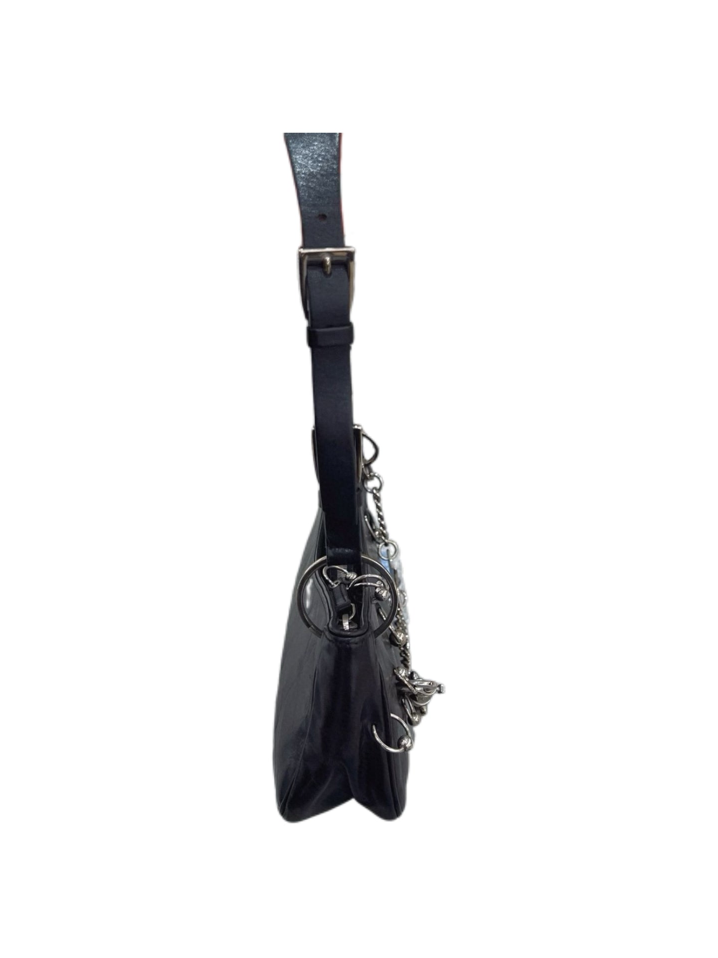Christian Dior by John Galliano Omotesando Punk Star Chain Black Leather Shoulder Bag Y2K Archive Rare Piece