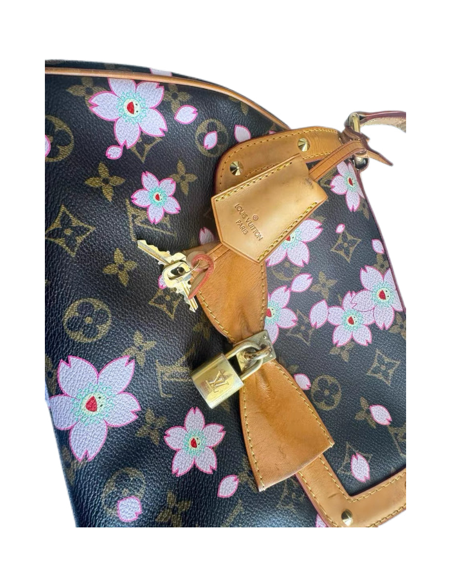 Louis Vuitton x Takashi Murakami Cherry Blossom Monogram Bow Lock Top Handle Bag Y2K Limited Edition Rare Vintage Handbag