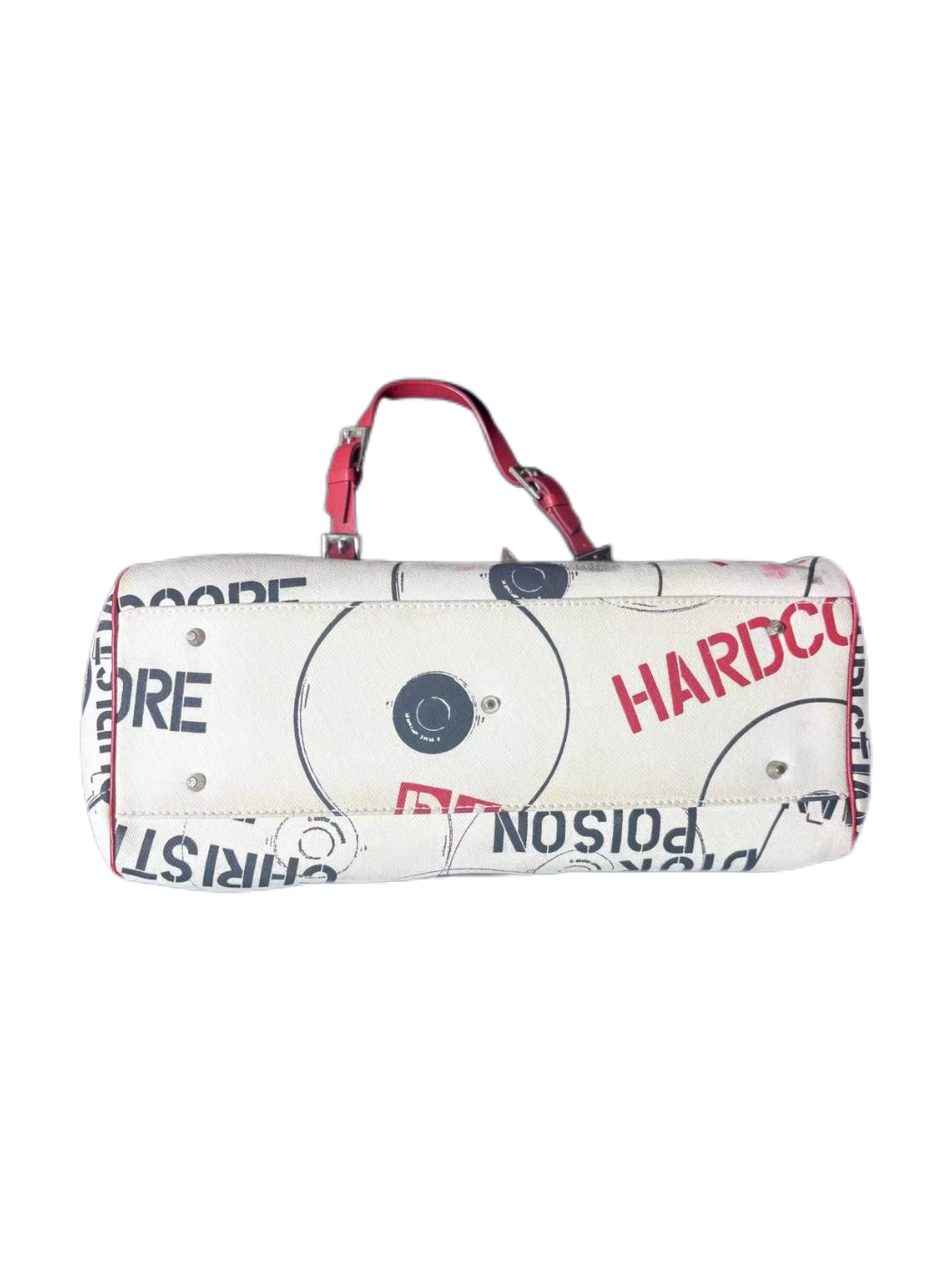Christian Dior by John Galliano Omotesando Limited Edition Punk CD Print Chain Boston Bag 2003 Archive 1 of 500