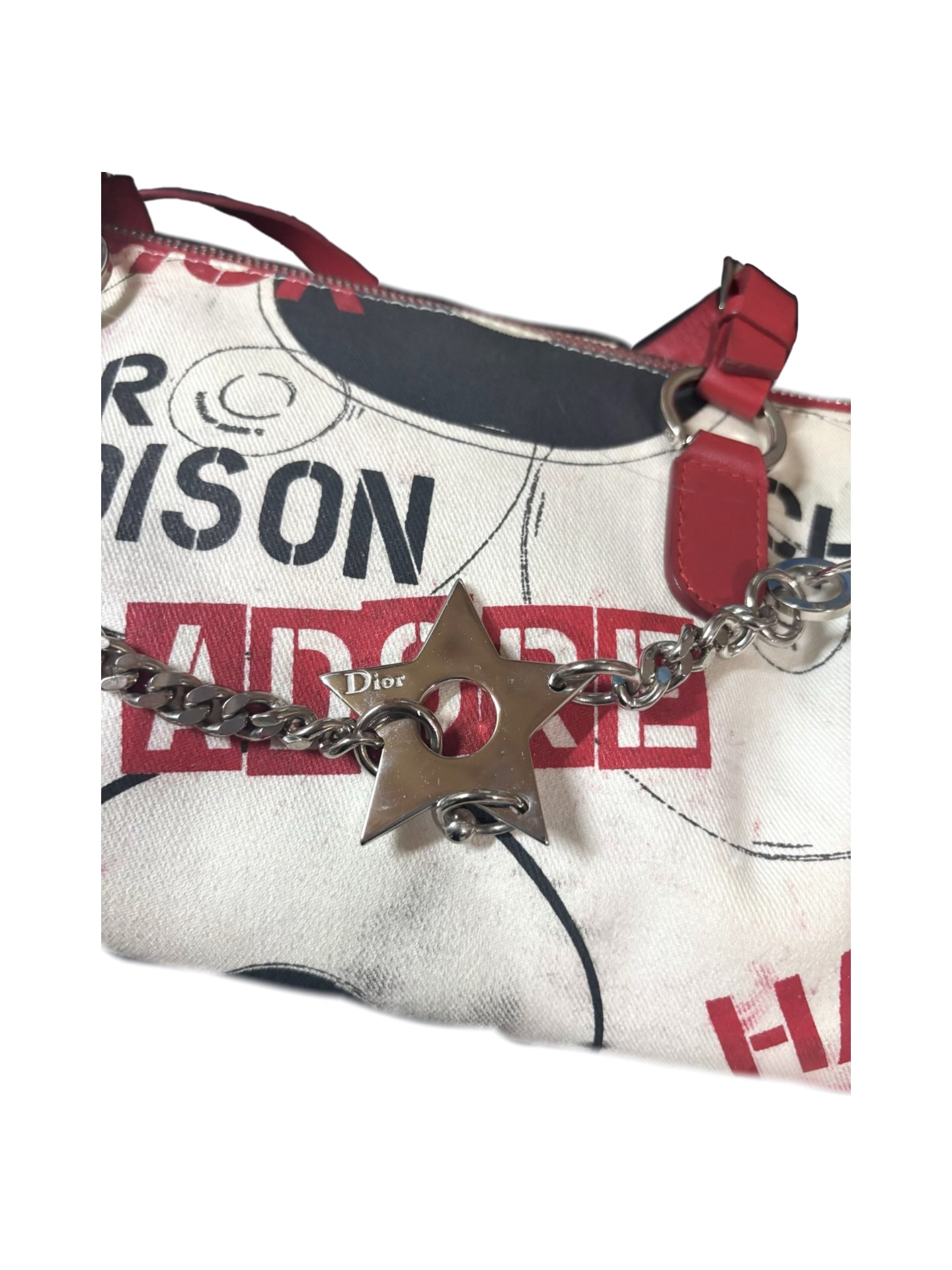 Christian Dior by John Galliano Omotesando Limited Edition Punk CD Print Chain Boston Bag 2003 Archive 1 of 500
