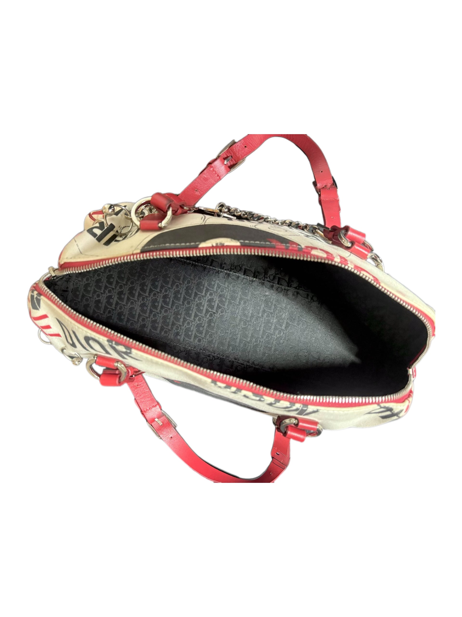 Christian Dior by John Galliano Omotesando Limited Edition Punk CD Print Chain Boston Bag 2003 Archive 1 of 500