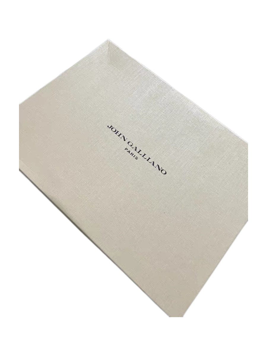 John Galliano Newspaper Print Ankle Boots Rare Archive Sculptural Heel Deadstock with Box