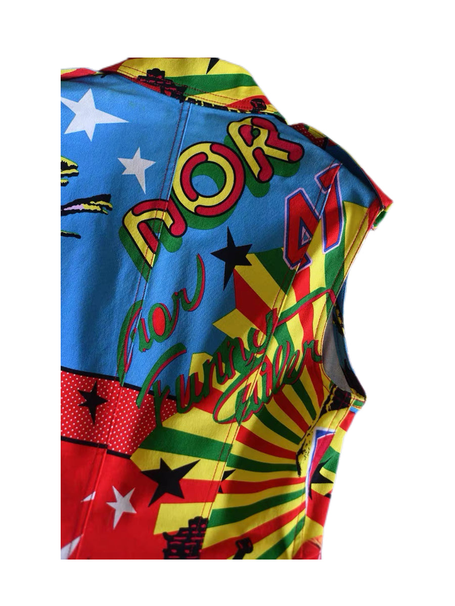 Christian Dior by John Galliano Rasta Graphic Print Vest Deadstock Rare Archive Runway Piece