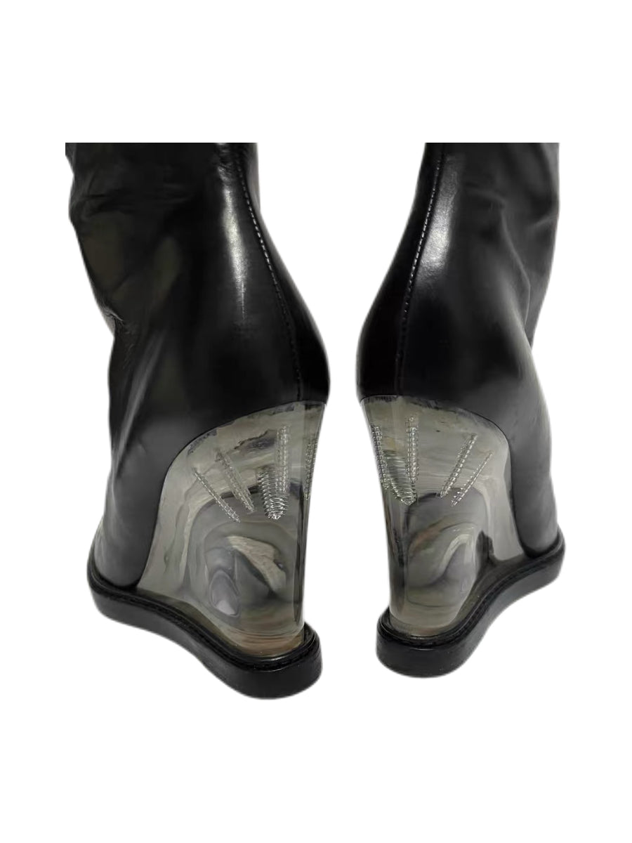 Maison Margiela 2013 FW Runway Nail Heel Lucite Wedge Boots Archive Statement Piece