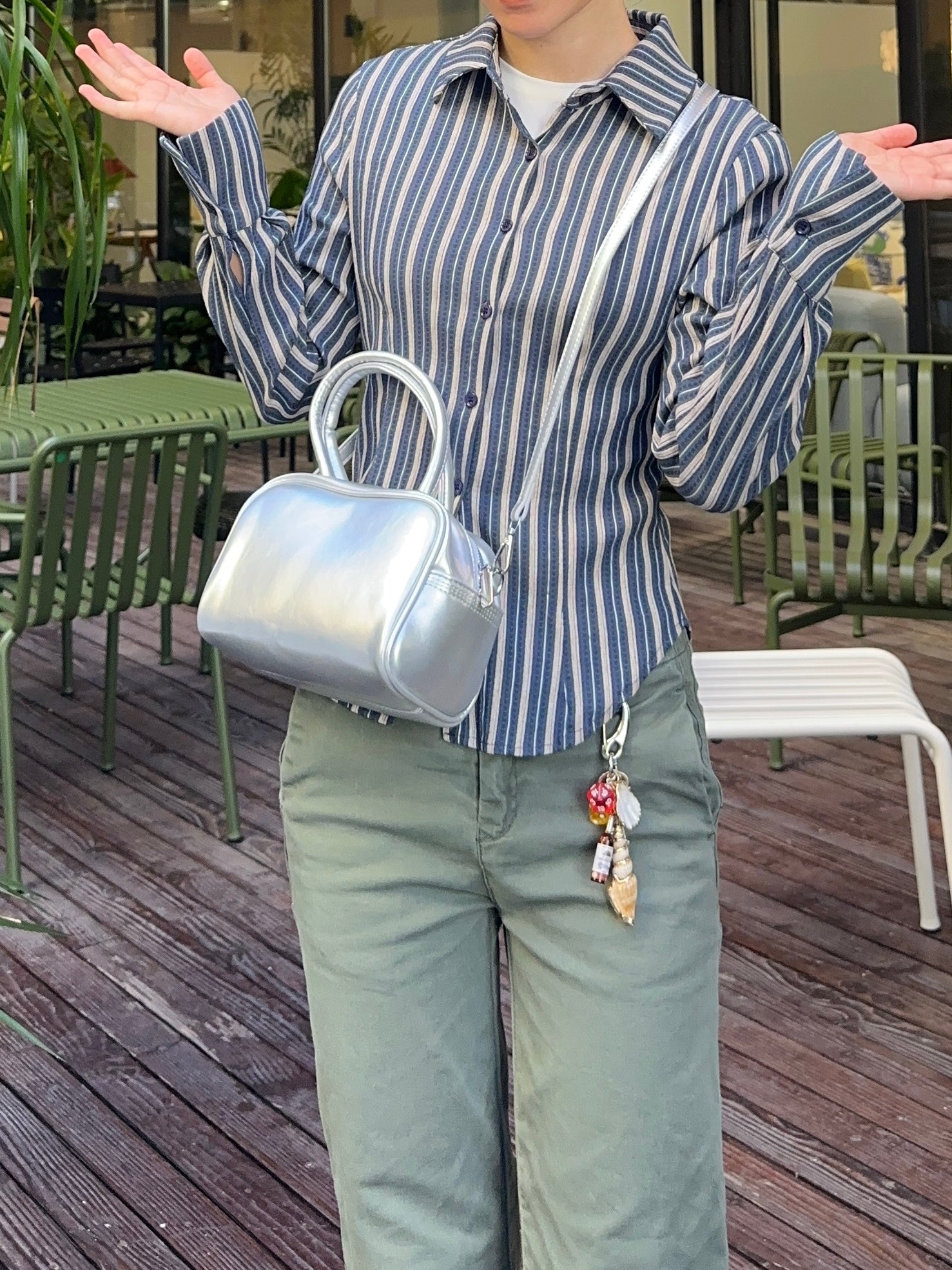 Metallic Silver Box Mini Bag