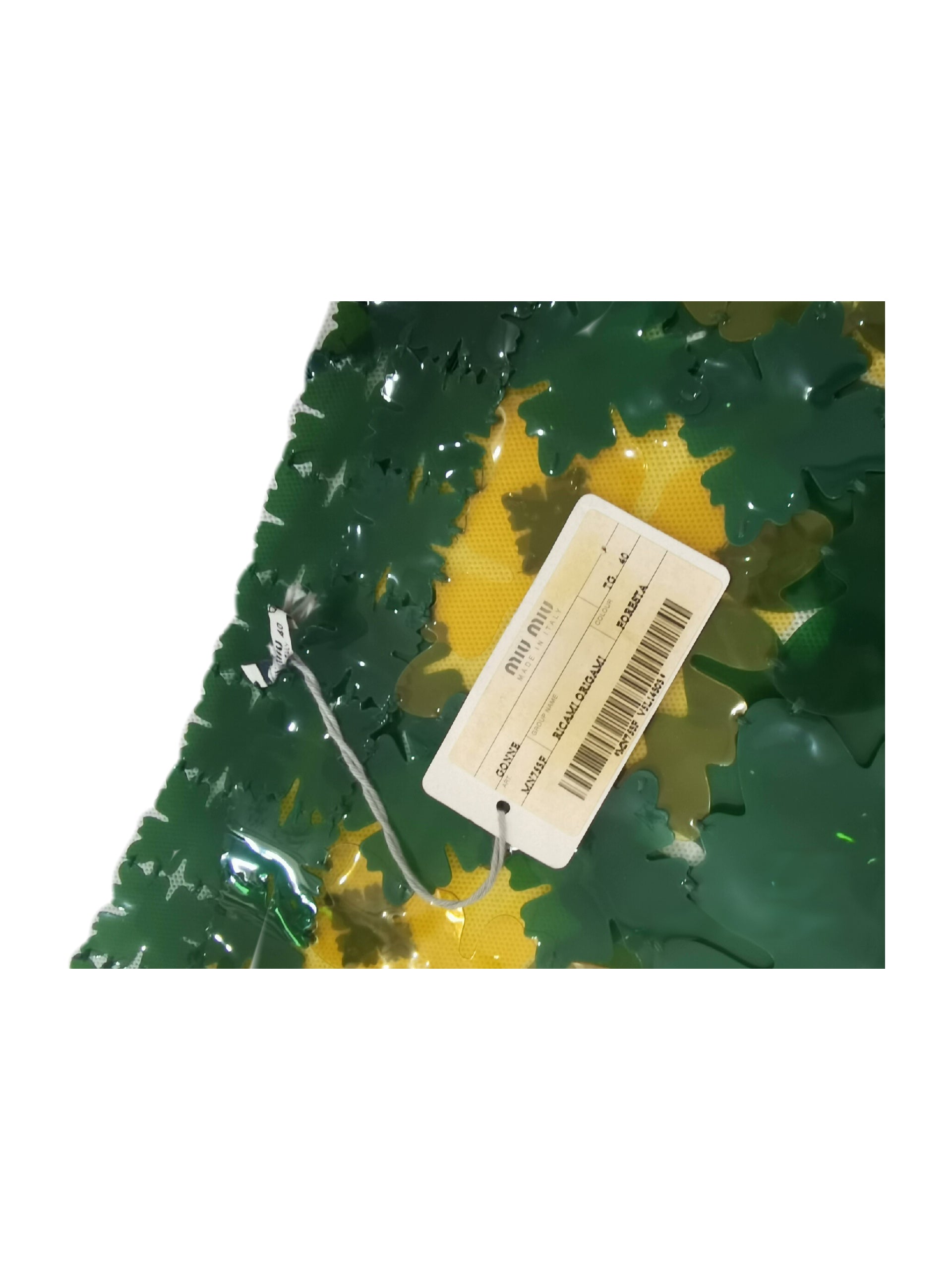 Miu Miu Runway PVC Floral Appliqué Mini Skirt Forest Green Archive Piece Limited Edition