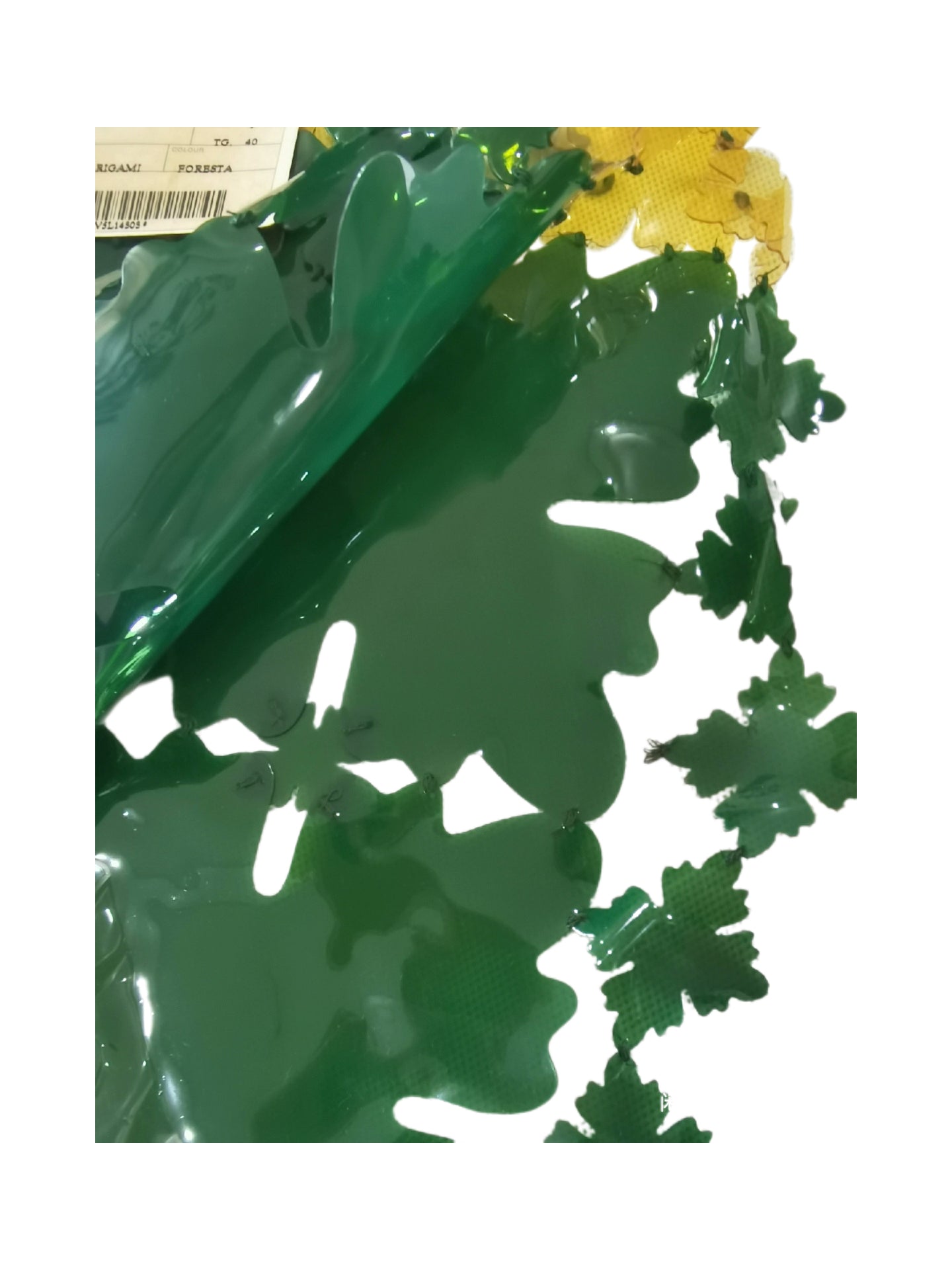 Miu Miu Runway PVC Floral Appliqué Mini Skirt Forest Green Archive Piece Limited Edition