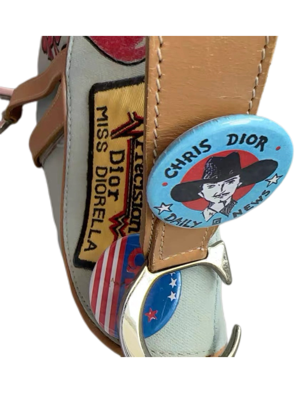 Christian Dior by John Galliano Racing Badge Embroidered Saddle Bag