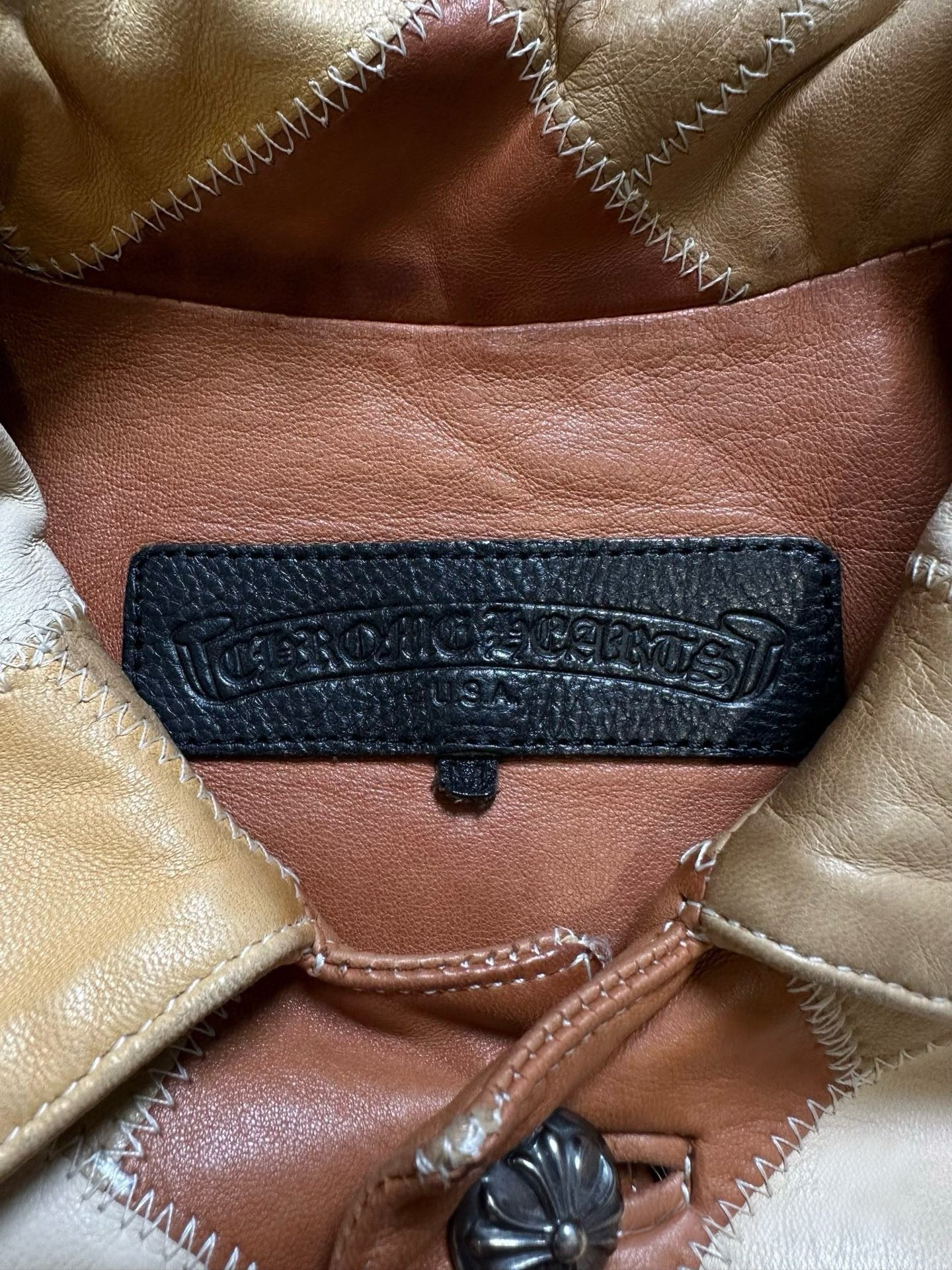 Chrome Hearts Patchwork Leather Coat Rare 1of1 Hippie Archive Jacket USA Made