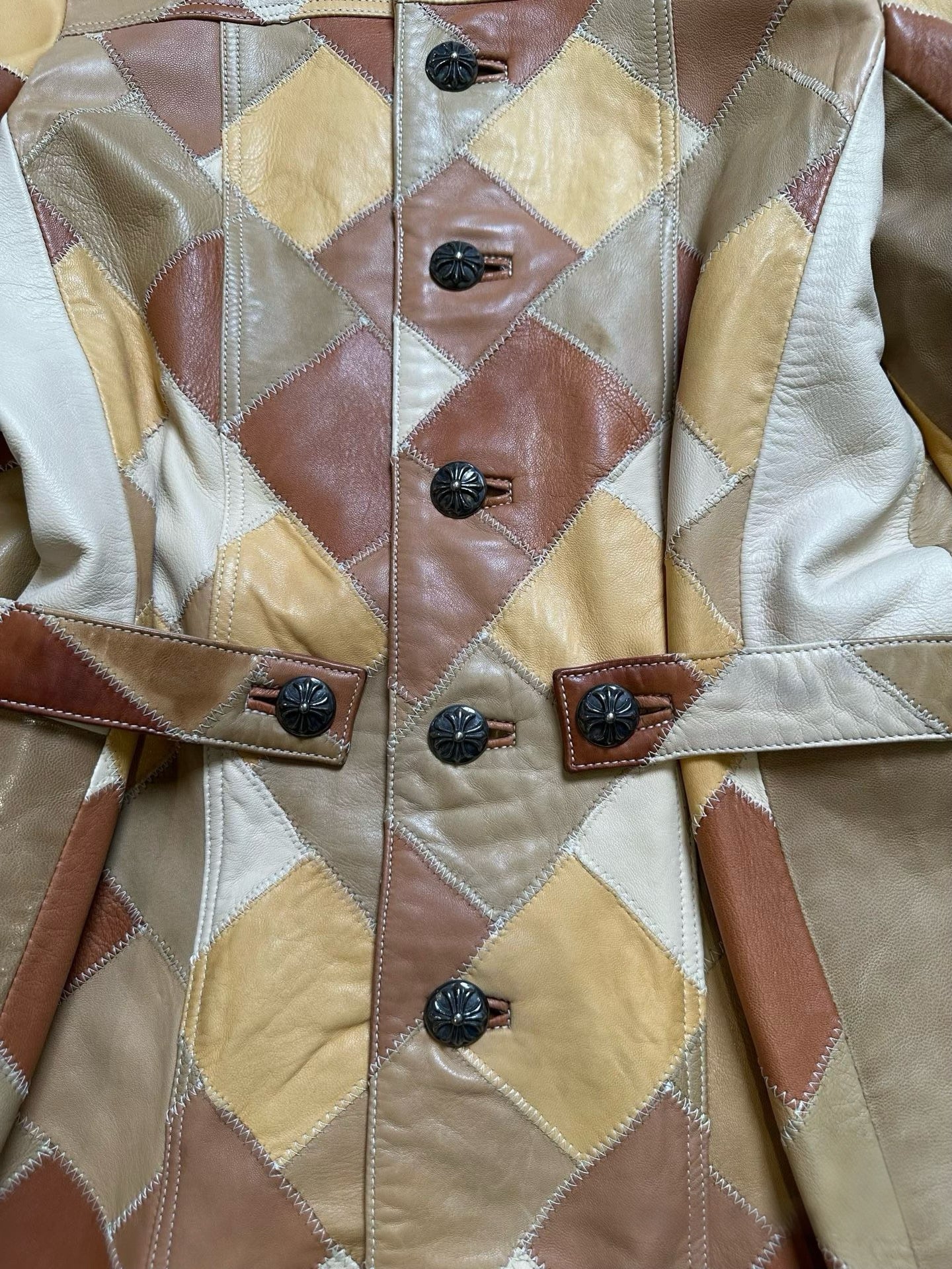 Chrome Hearts Patchwork Leather Coat Rare 1of1 Hippie Archive Jacket USA Made