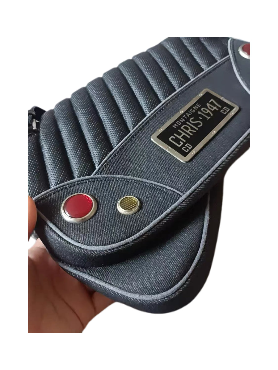 Christian Dior by John Galliano 2001 Runway Cadillac “Chris 1947” Saddle Bag Black Tech Quilted Rare Archive Piece