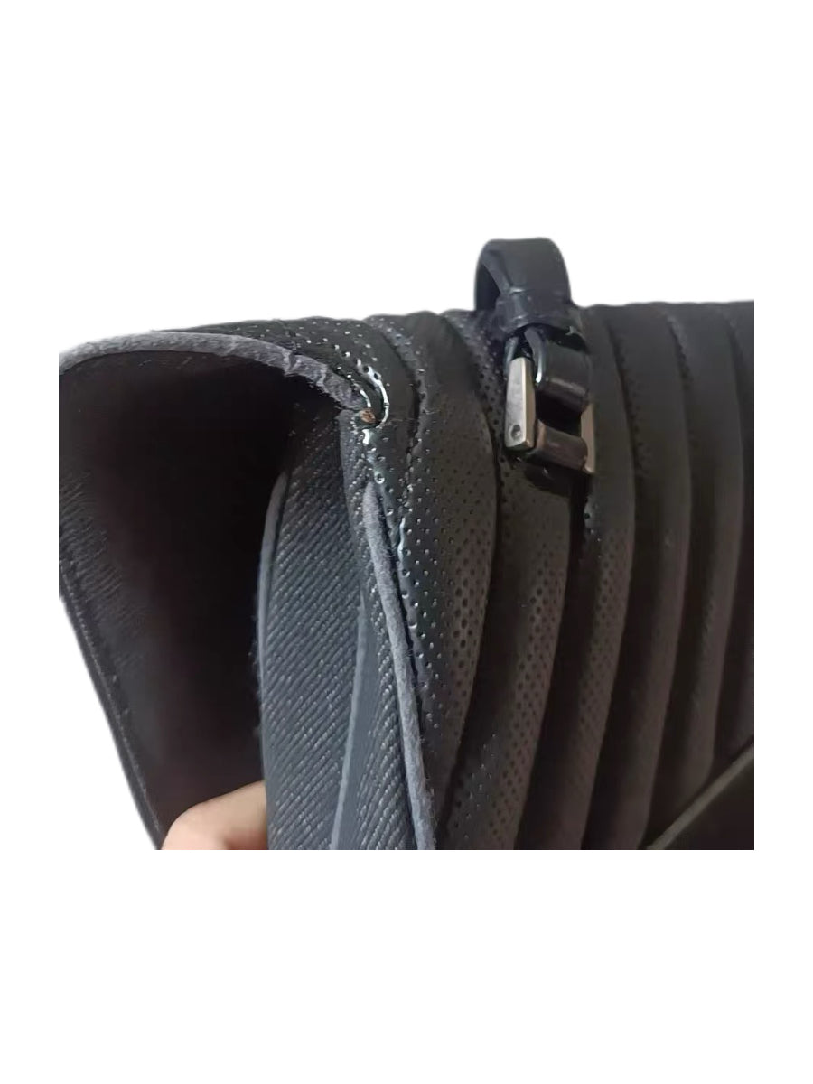 Christian Dior by John Galliano 2001 Runway Cadillac “Chris 1947” Saddle Bag Black Tech Quilted Rare Archive Piece
