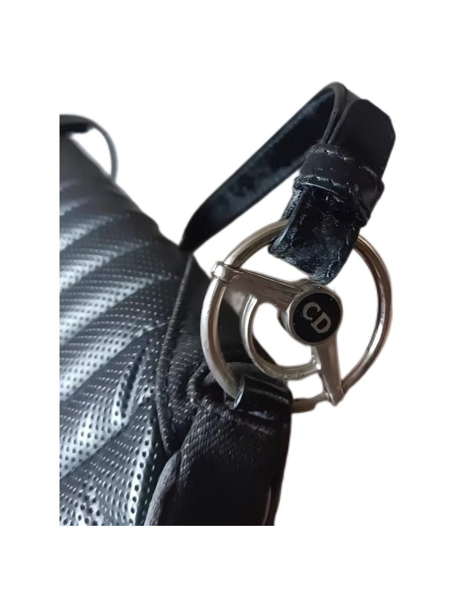 Christian Dior by John Galliano 2001 Runway Cadillac “Chris 1947” Saddle Bag Black Tech Quilted Rare Archive Piece