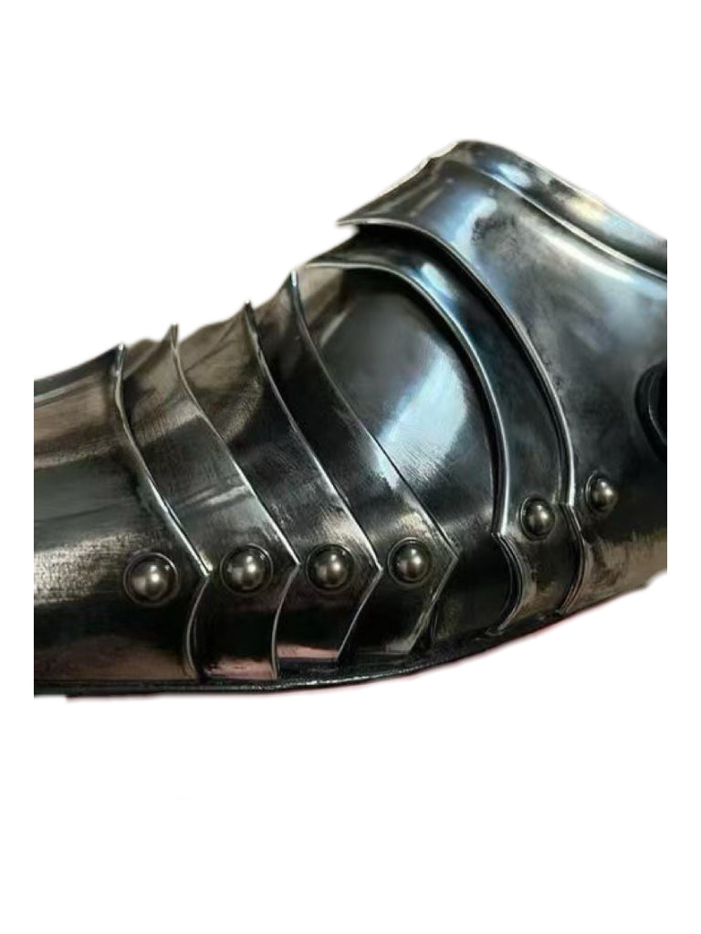 Balenciaga Chevalier Derby Armor Shoes Medieval Knight Metal Shield Leather Shoes Rare Collector Piece Size 42
