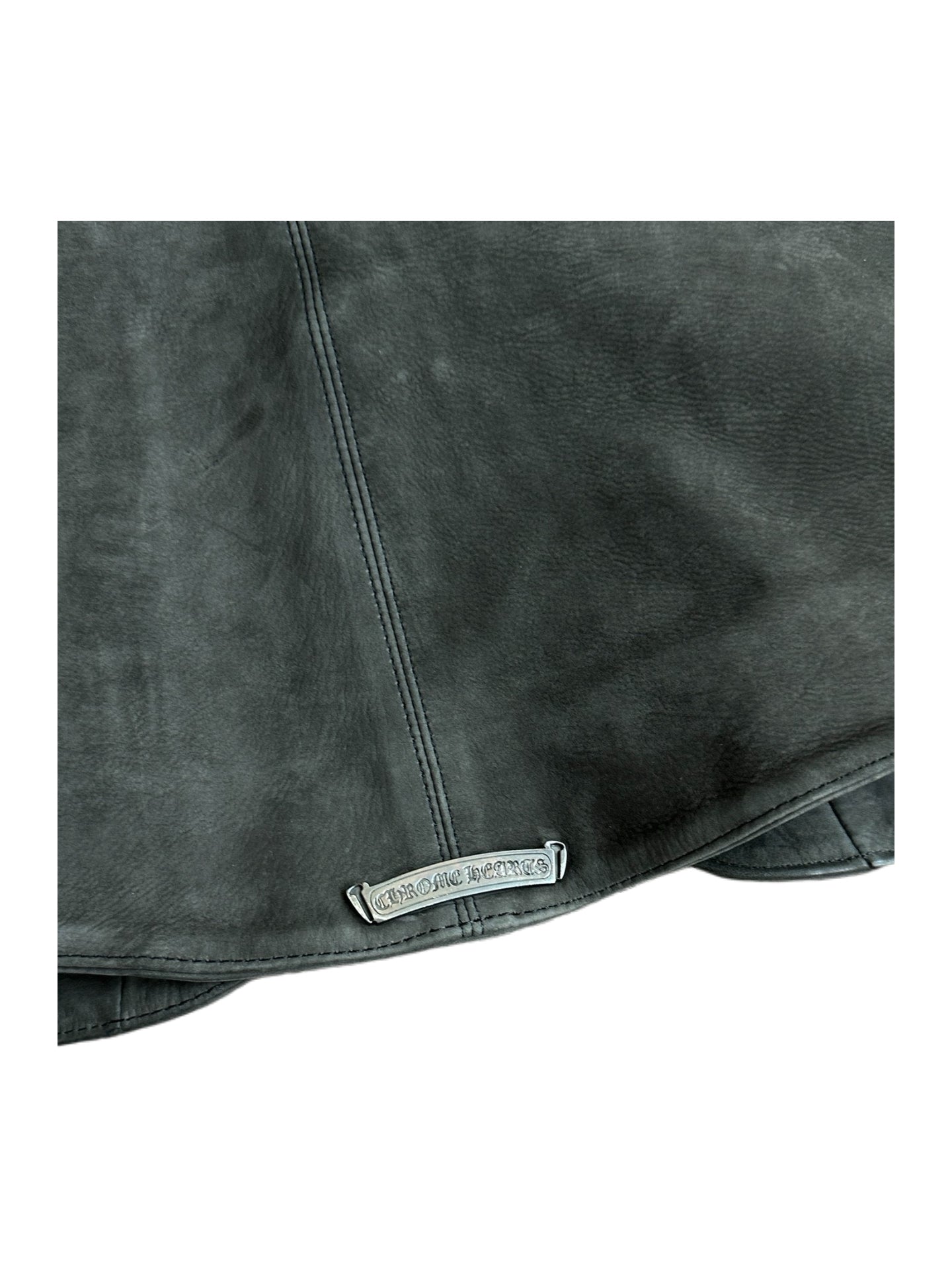 Chrome Hearts Grey Suede Leather Vest Silver Cross Button Archive Waistcoat Rare Collector Piece Size L