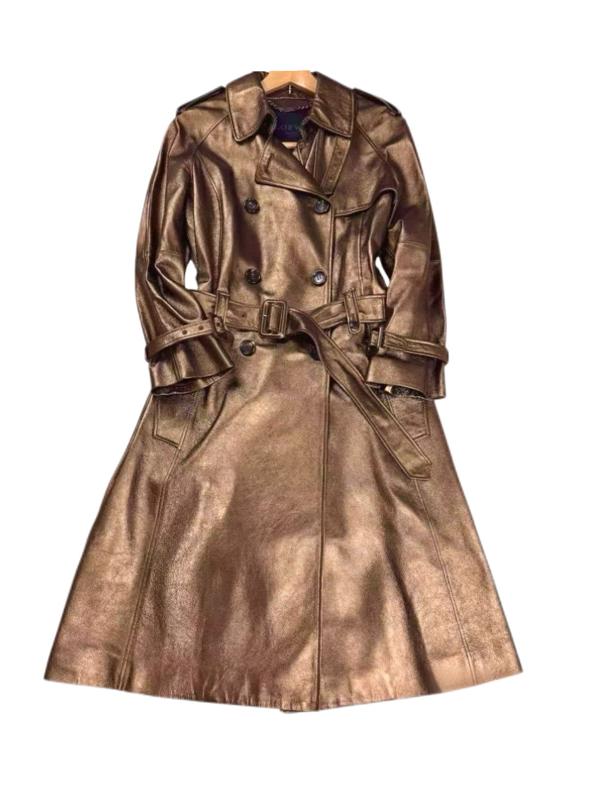 Loewe F/W 2011 Metallic Bronze Nappa Lamb Leather Trench Coat – Stuart Vevers Runway Archive Piece
