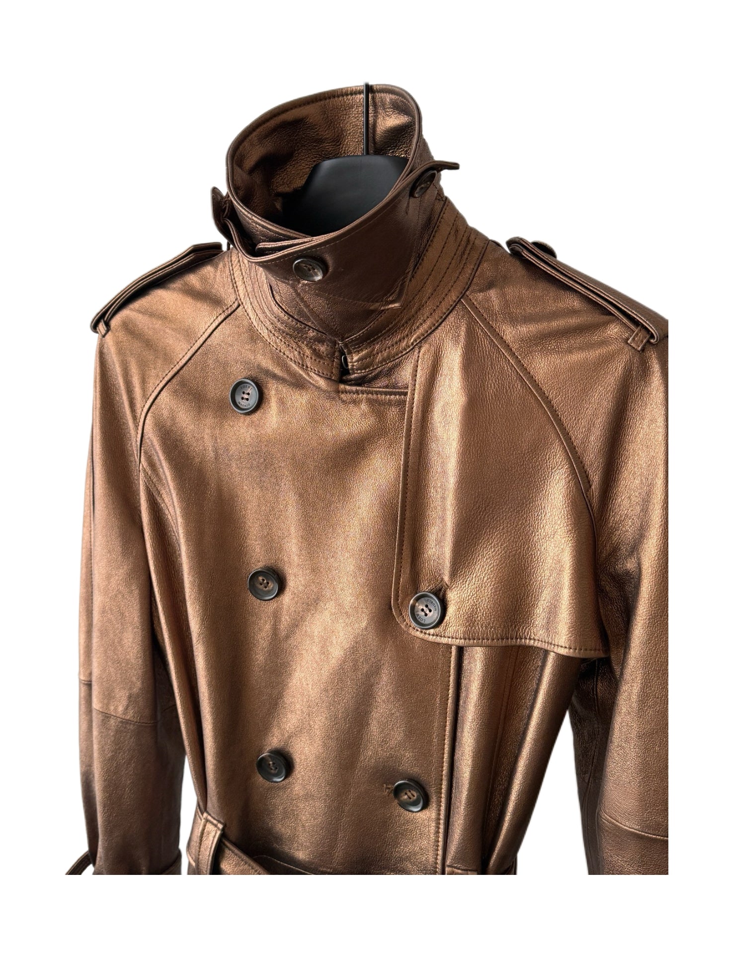 Loewe F/W 2011 Metallic Bronze Nappa Lamb Leather Trench Coat – Stuart Vevers Runway Archive Piece