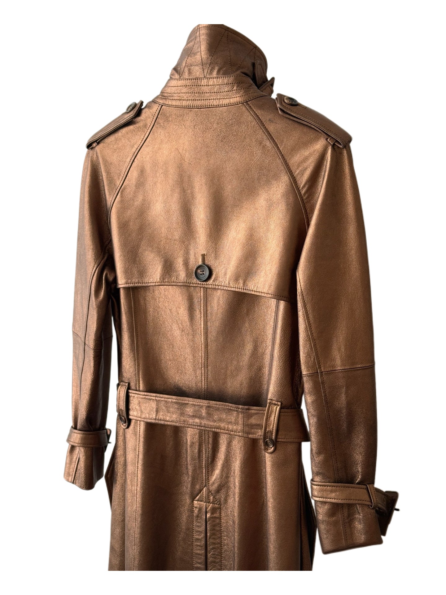 Loewe F/W 2011 Metallic Bronze Nappa Lamb Leather Trench Coat – Stuart Vevers Runway Archive Piece