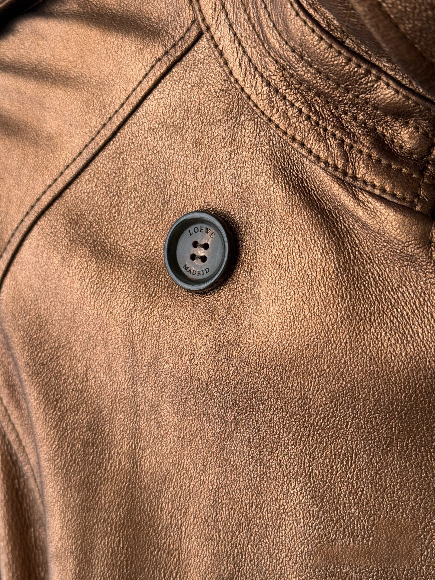 Loewe F/W 2011 Metallic Bronze Nappa Lamb Leather Trench Coat – Stuart Vevers Runway Archive Piece