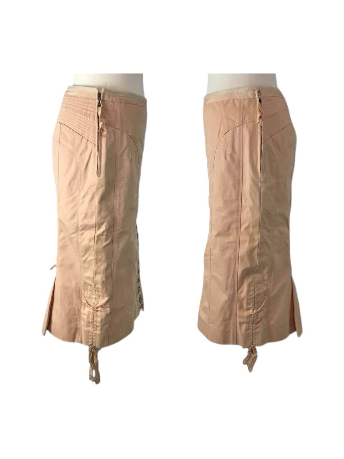 Louis Vuitton Spring/Summer 2007 Runway Lace-Up Pencil Skirt – Rare Blush Pink Corset Archive Piece