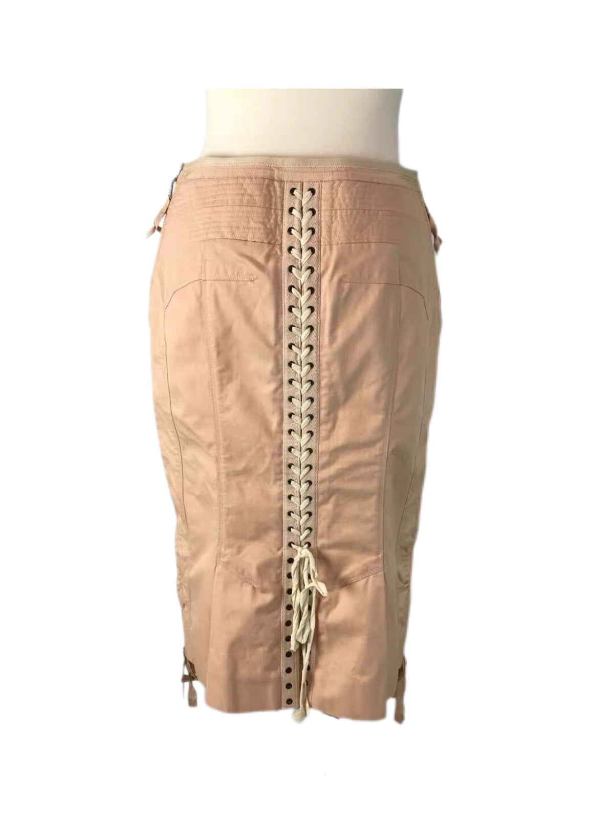 Louis Vuitton Spring/Summer 2007 Runway Lace-Up Pencil Skirt – Rare Blush Pink Corset Archive Piece