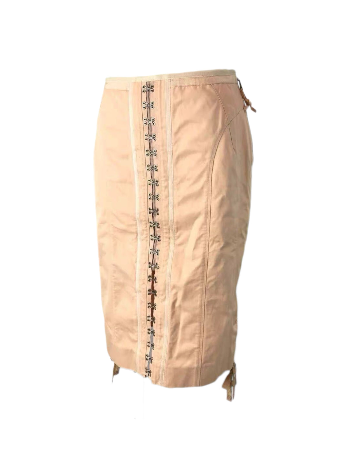 Louis Vuitton Spring/Summer 2007 Runway Lace-Up Pencil Skirt – Rare Blush Pink Corset Archive Piece