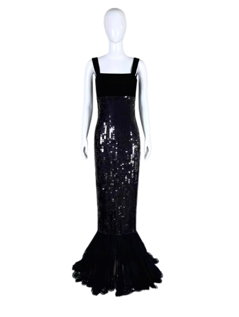 Tom Ford S/S 2001 Black Sequin Mermaid Evening Gown – One-of-One Couture-Level Piece