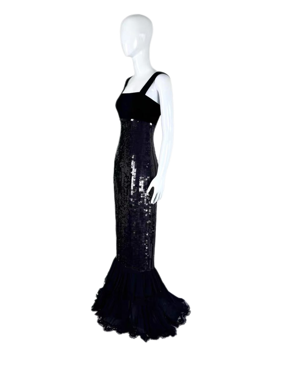 Tom Ford S/S 2001 Black Sequin Mermaid Evening Gown – One-of-One Couture-Level Piece