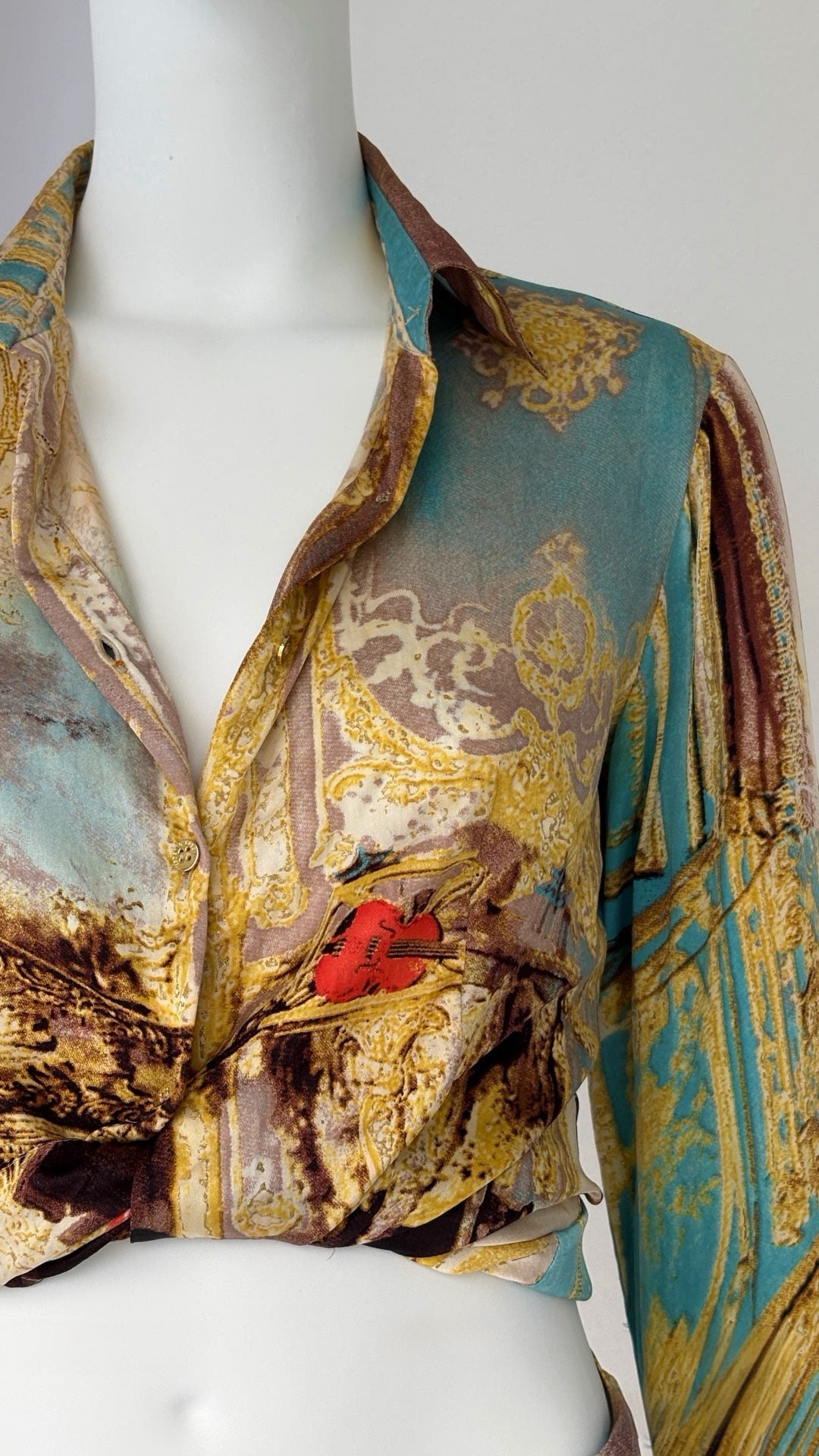 Roberto Cavalli S/S 2003 Baroque Silk Corset Lace-Up Skirt Set Runway Archive – Ultra Rare Museum-Level Piece