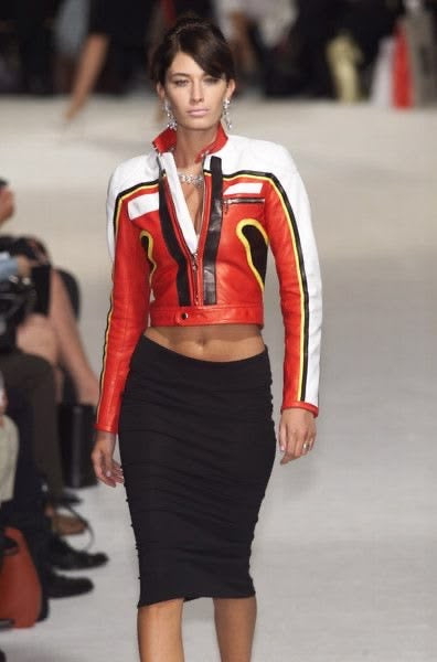 Dolce & Gabbana Spring/Summer 2001 Runway Red Leather Motorcycle Jacket