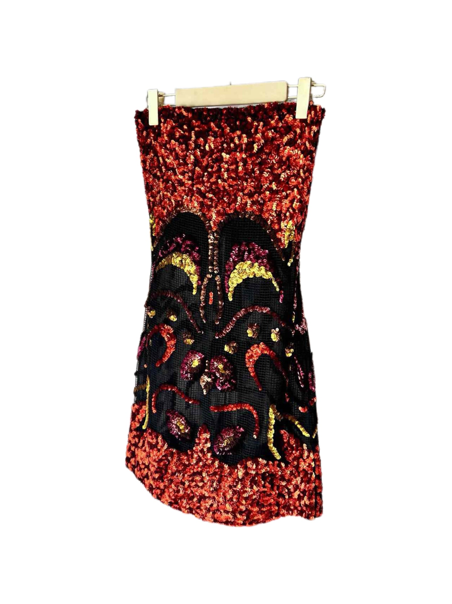 Tom Ford Spring/Summer 2016 Couture Hand-Embroidered Sequin Dress – Sculptural Flame Motif Archive Piece