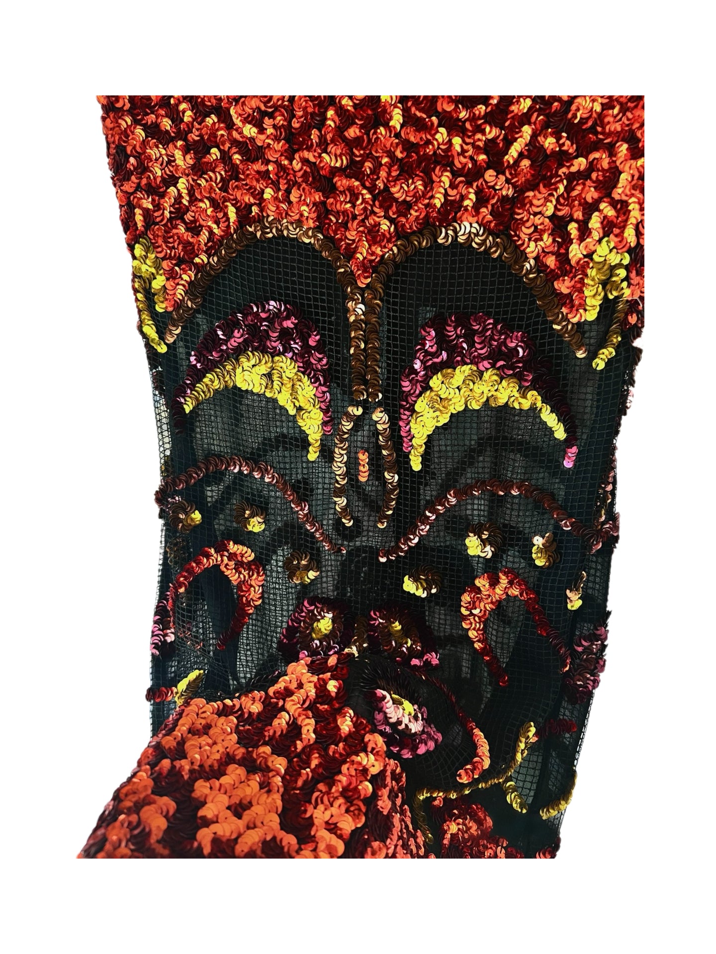 Tom Ford Spring/Summer 2016 Couture Hand-Embroidered Sequin Dress – Sculptural Flame Motif Archive Piece