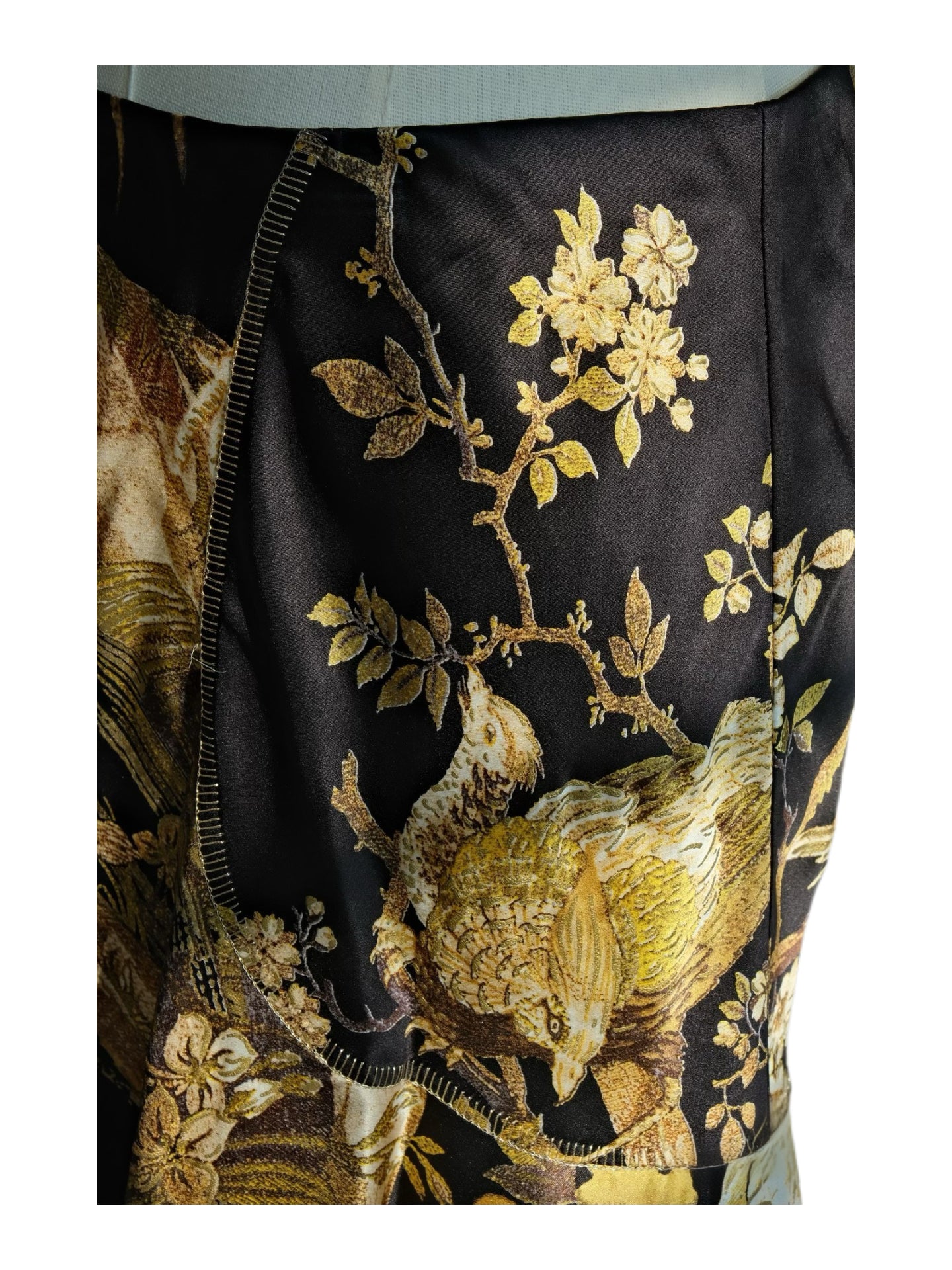 Roberto Cavalli Silk Bird & Floral Print Mermaid Skirt – Vintage Archive 100% Silk