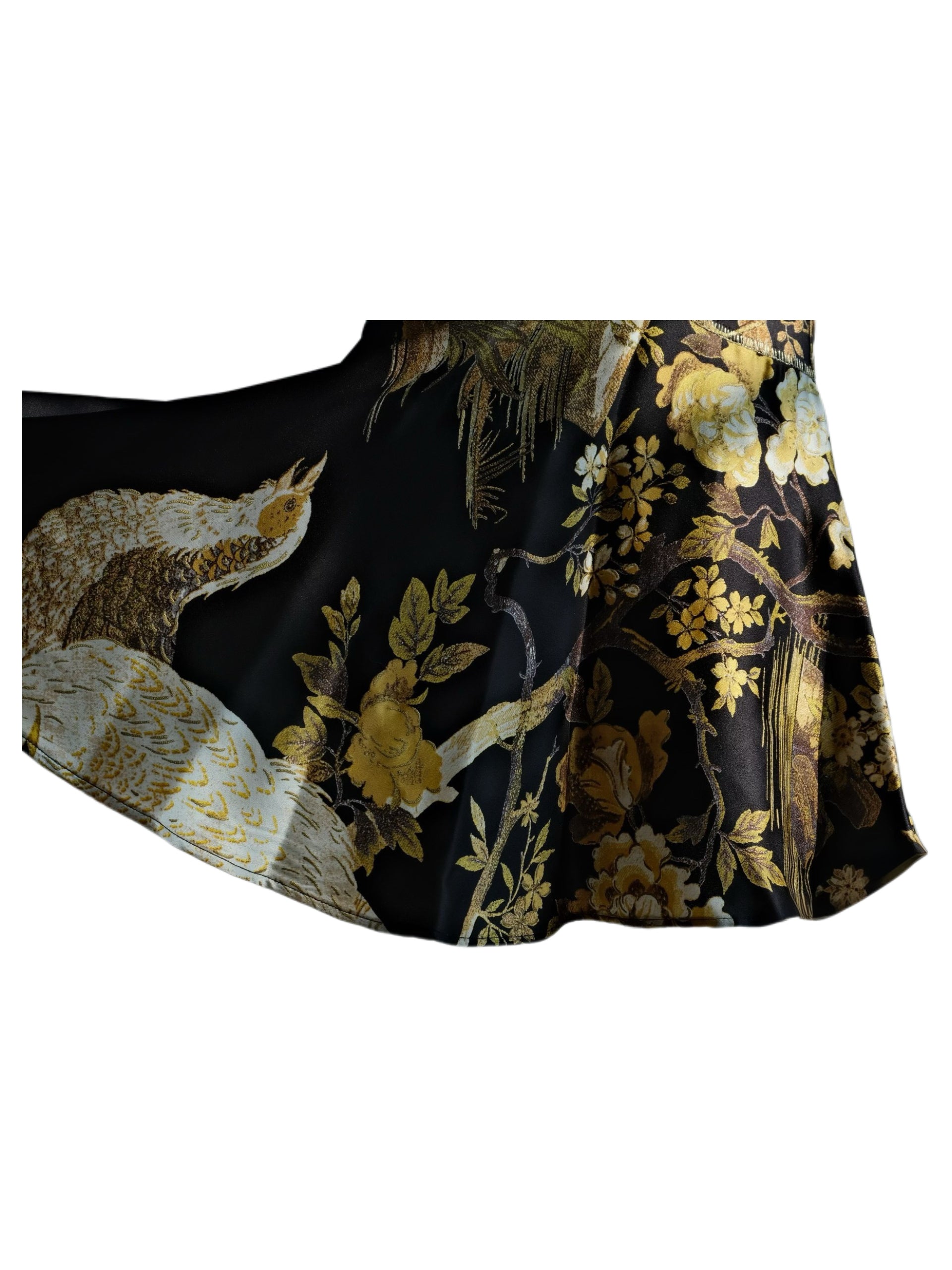 Roberto Cavalli Silk Bird & Floral Print Mermaid Skirt – Vintage Archive 100% Silk