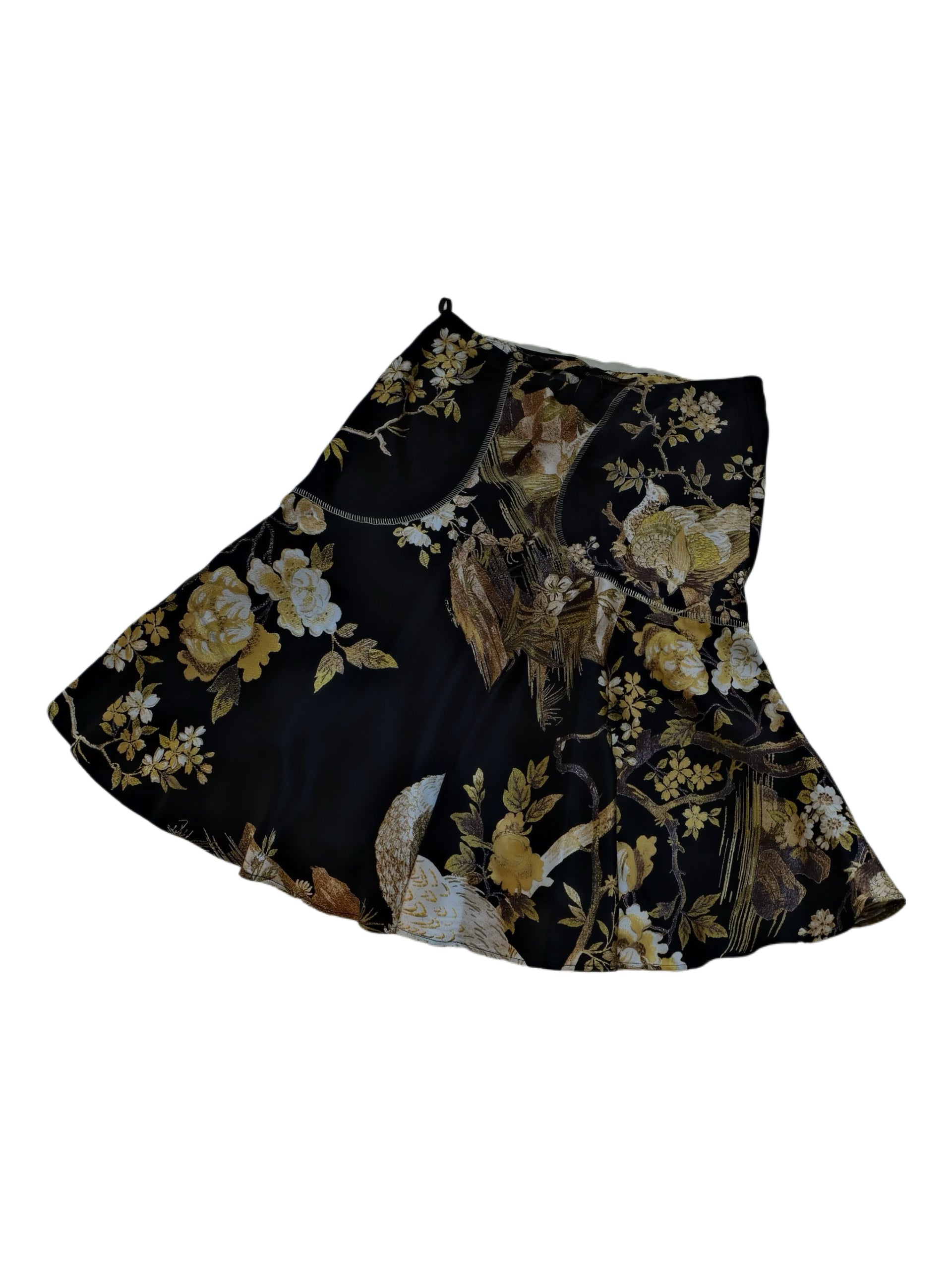 Roberto Cavalli Silk Bird & Floral Print Mermaid Skirt – Vintage Archive 100% Silk