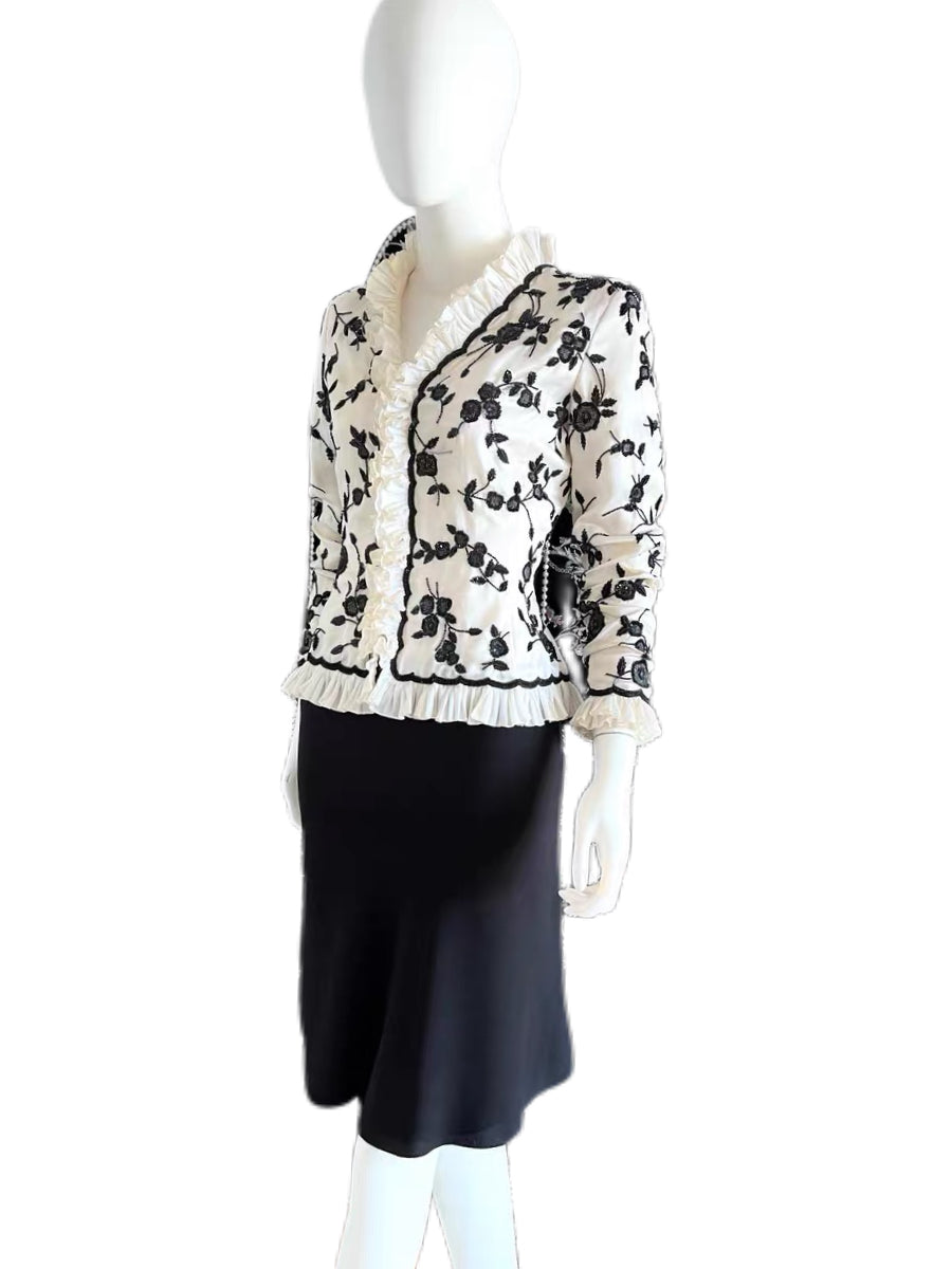 Oscar de la Renta 1990s Silk Beaded Embroidered Jacket – Museum Archive Piece