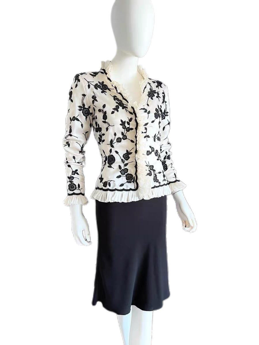 Oscar de la Renta 1990s Silk Beaded Embroidered Jacket – Museum Archive Piece