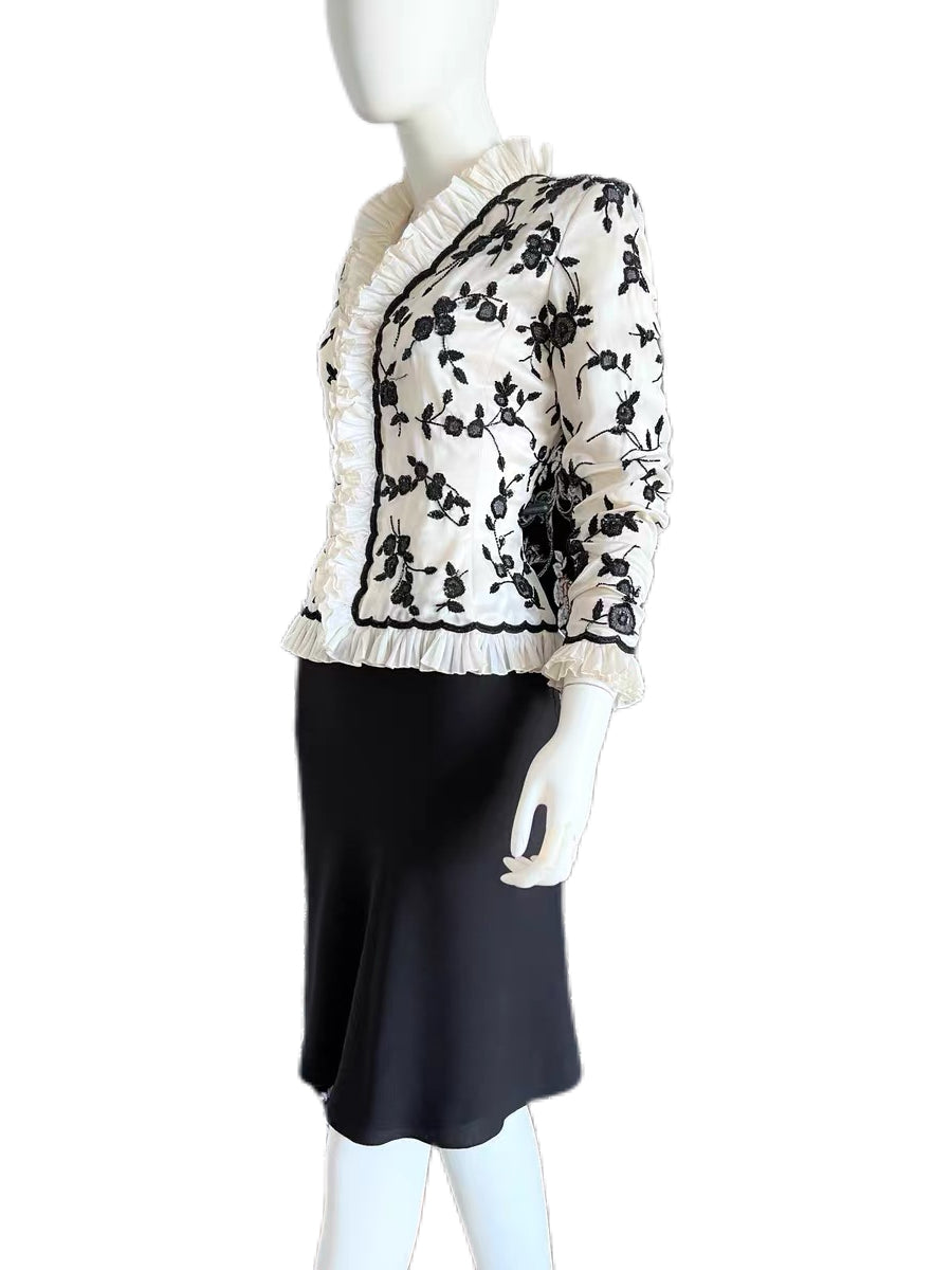 Oscar de la Renta 1990s Silk Beaded Embroidered Jacket – Museum Archive Piece
