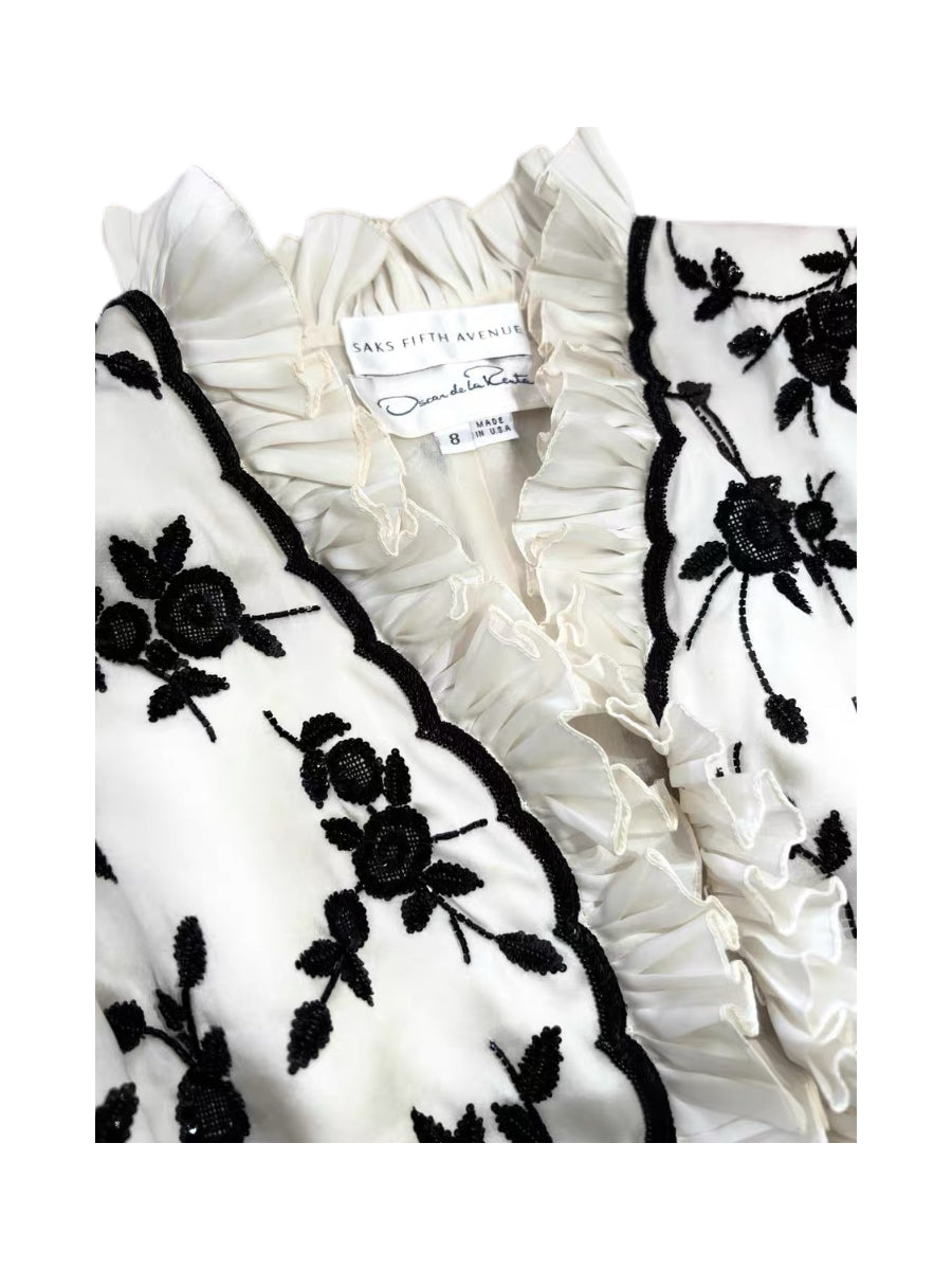 Oscar de la Renta 1990s Silk Beaded Embroidered Jacket – Museum Archive Piece