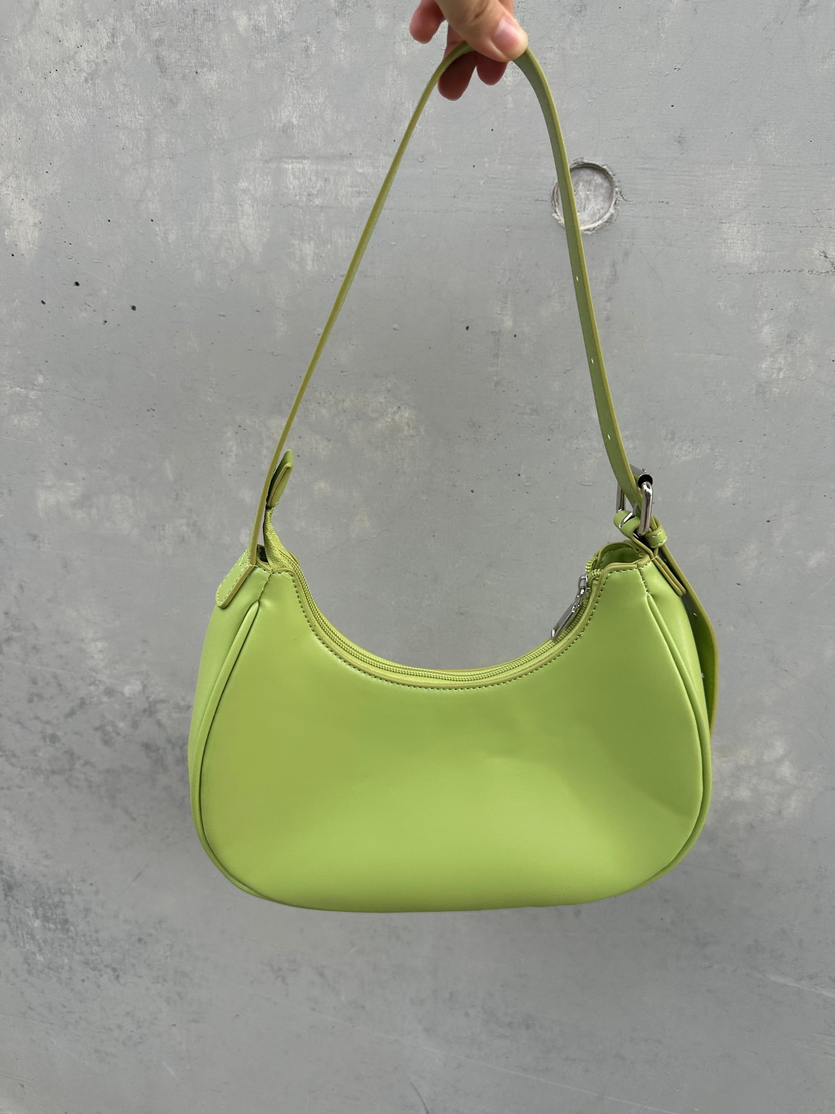 Baseball Stitch Lime Green Shoulder Bag