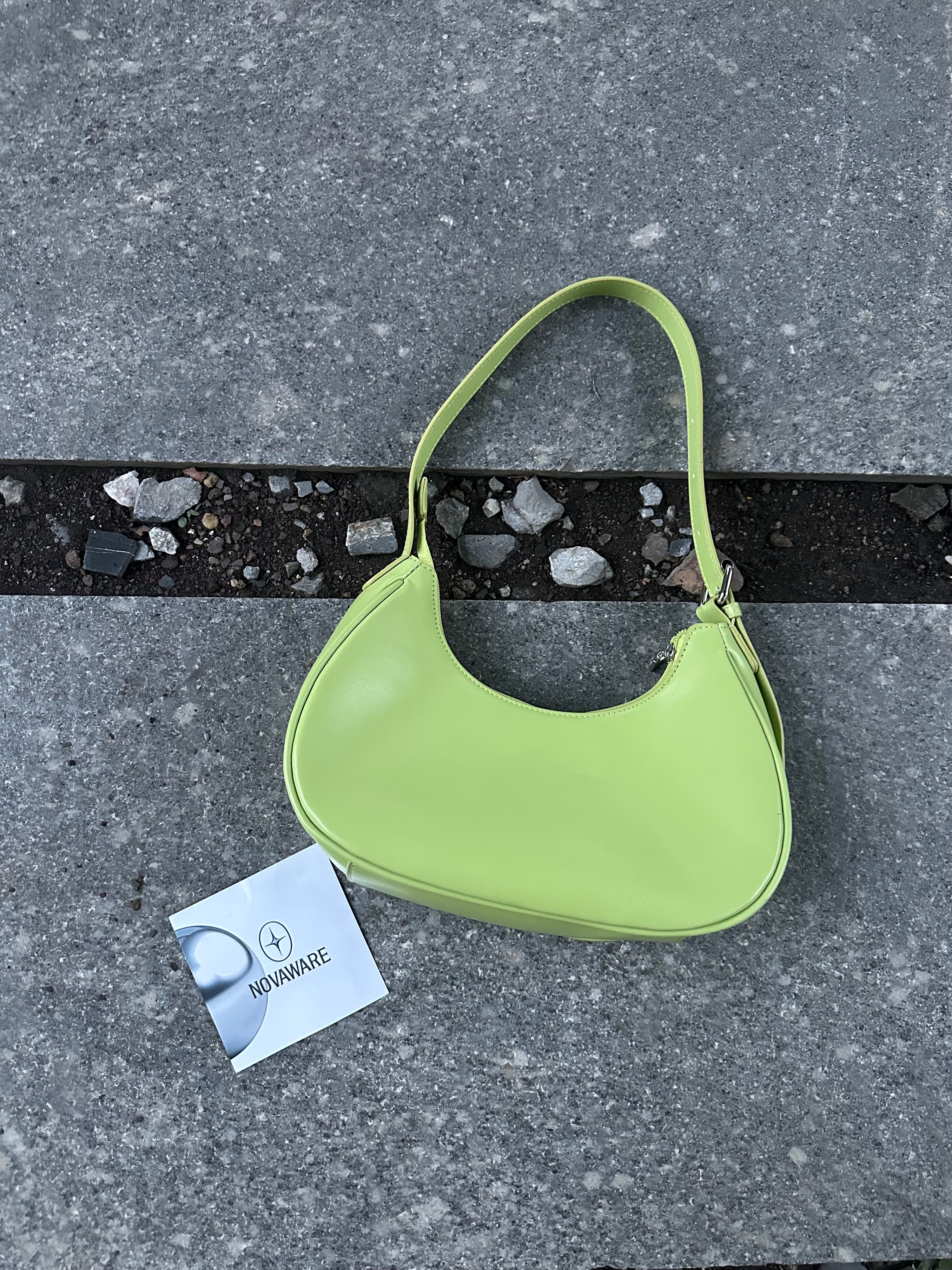 Baseball Stitch Lime Green Shoulder Bag