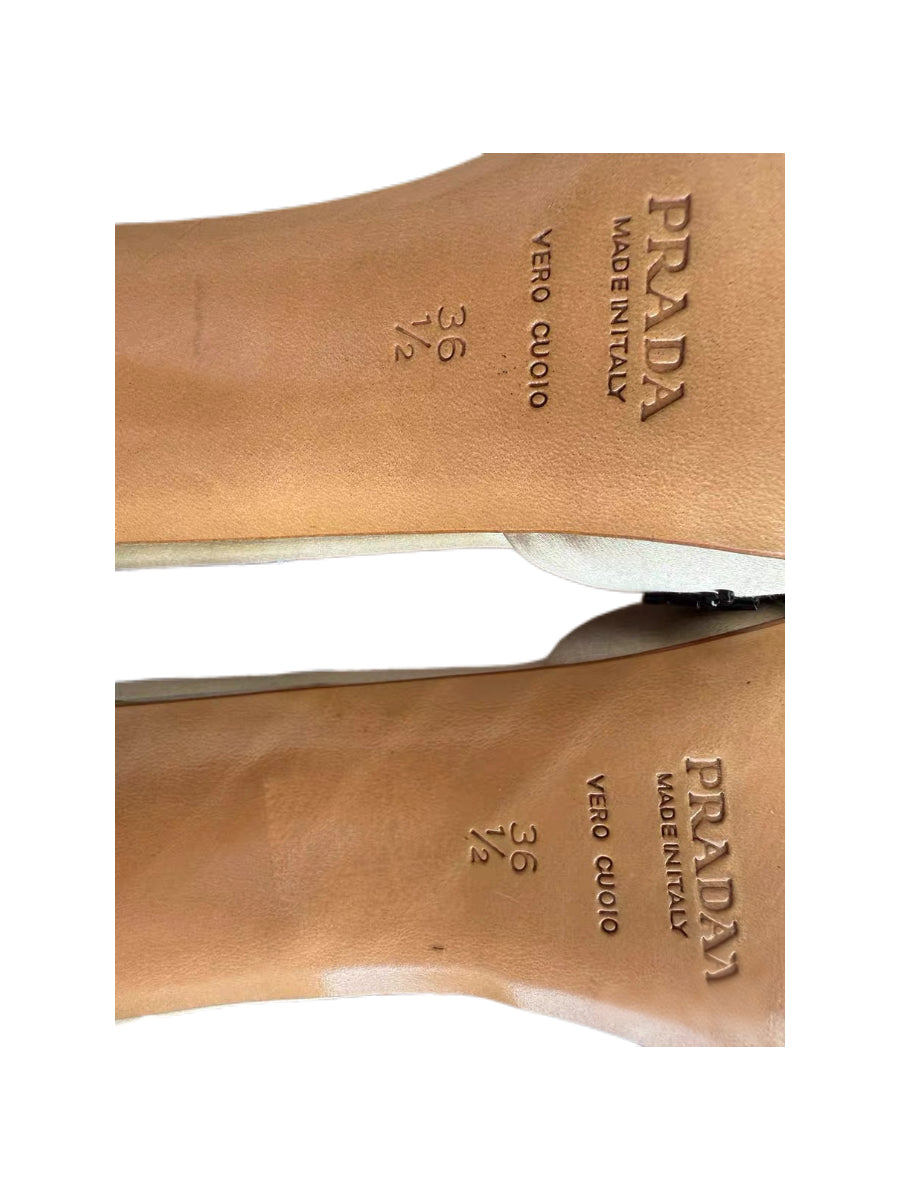 Prada Satin Crystal Embellished Slingback Heels – Vintage Beaded Pointed Toe Pumps (Size 36.5, 8cm Heel)