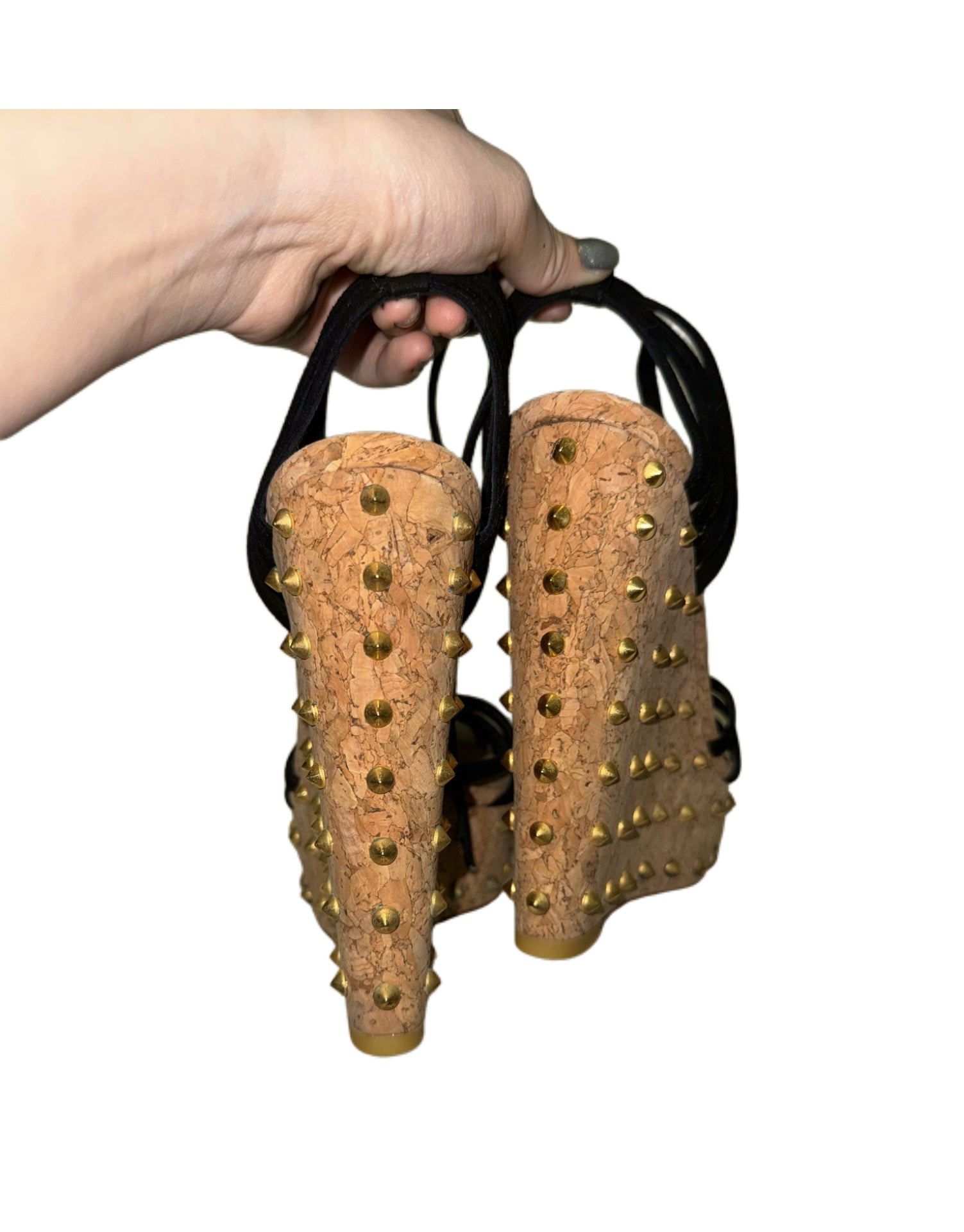 Gucci × Hirohiko Araki Limited Edition Studded Cork Wedge Sandals – JoJo’s Bizarre Adventure Editorial Archive Platform Heels