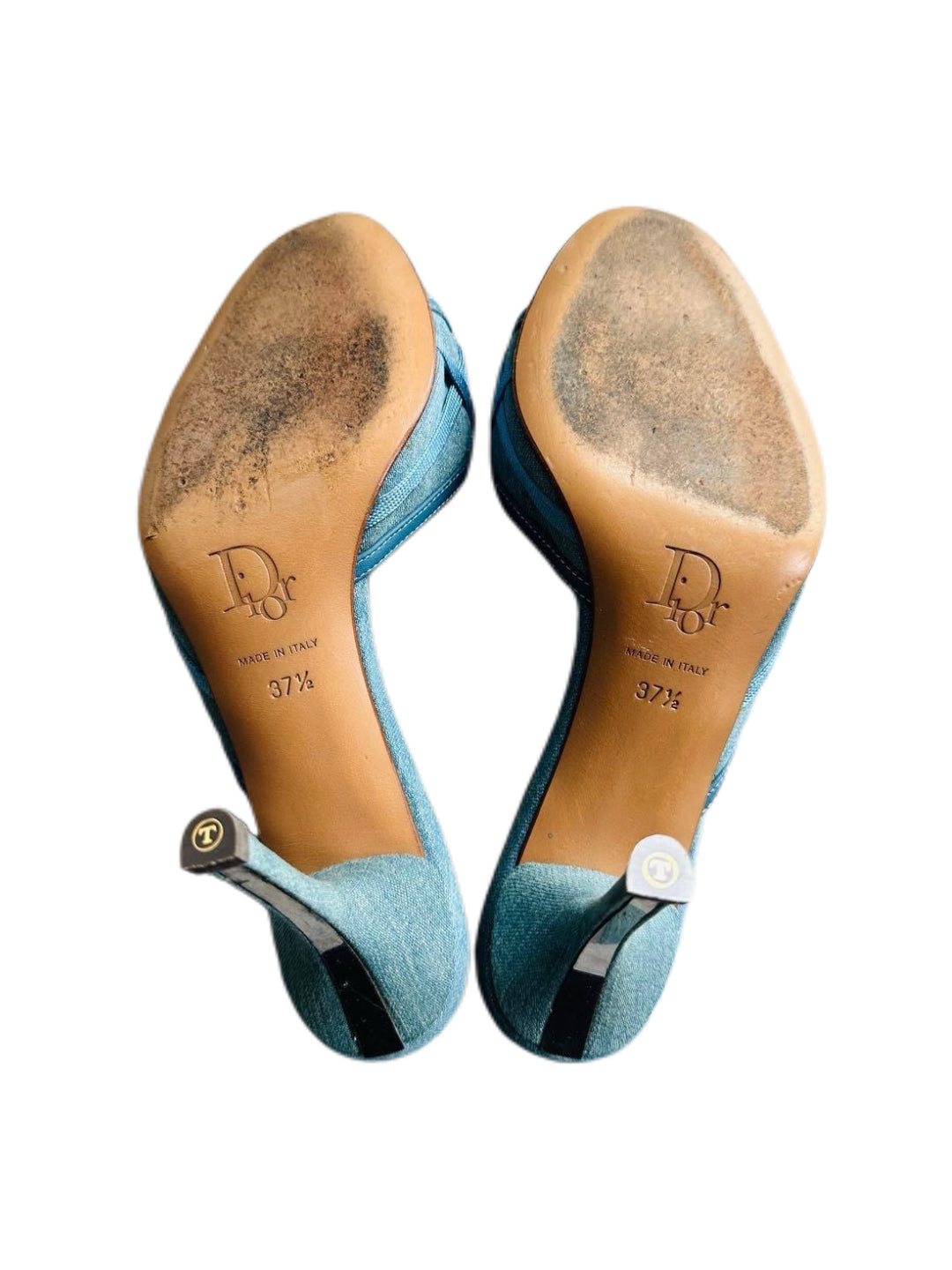 Christian Dior by John Galliano Blue Denim Ribbon Mule Sandals – Early 2000s Archive Woven Heel