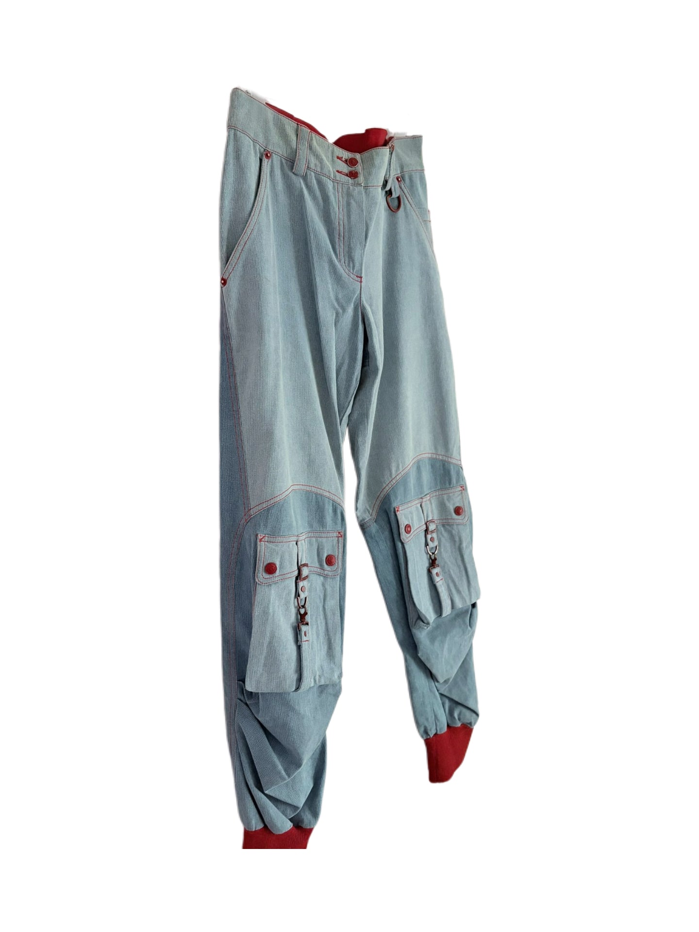 Christian Dior by John Galliano 2004 Golf Collection Denim Cargo Pants – Archive Contrast Stitch Utility Jeans Rare Runway Piece