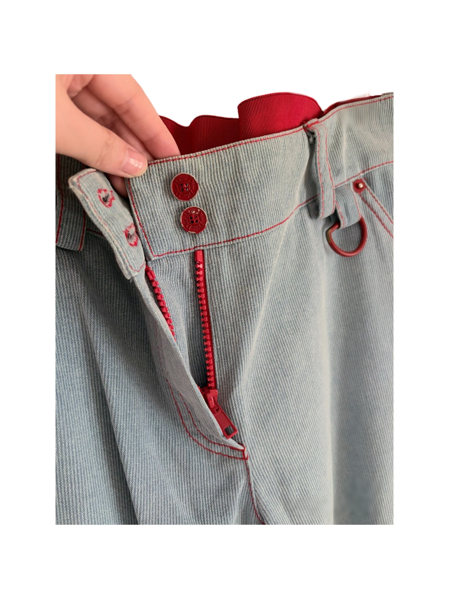 Christian Dior by John Galliano 2004 Golf Collection Denim Cargo Pants – Archive Contrast Stitch Utility Jeans Rare Runway Piece