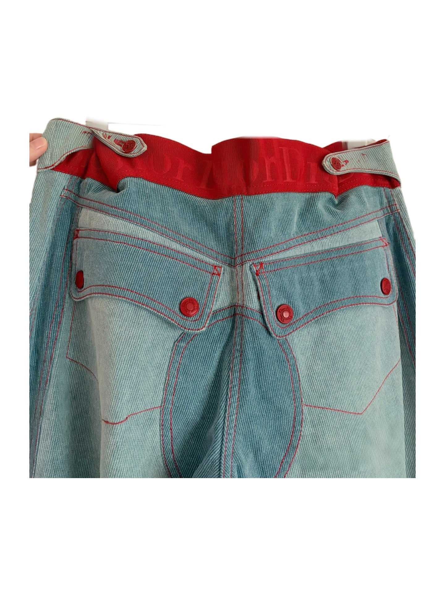 Christian Dior by John Galliano 2004 Golf Collection Denim Cargo Pants – Archive Contrast Stitch Utility Jeans Rare Runway Piece