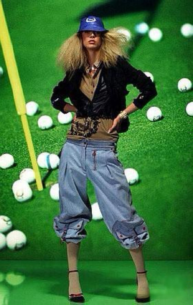 Christian Dior by John Galliano 2004 Golf Collection Denim Cargo Pants – Archive Contrast Stitch Utility Jeans Rare Runway Piece
