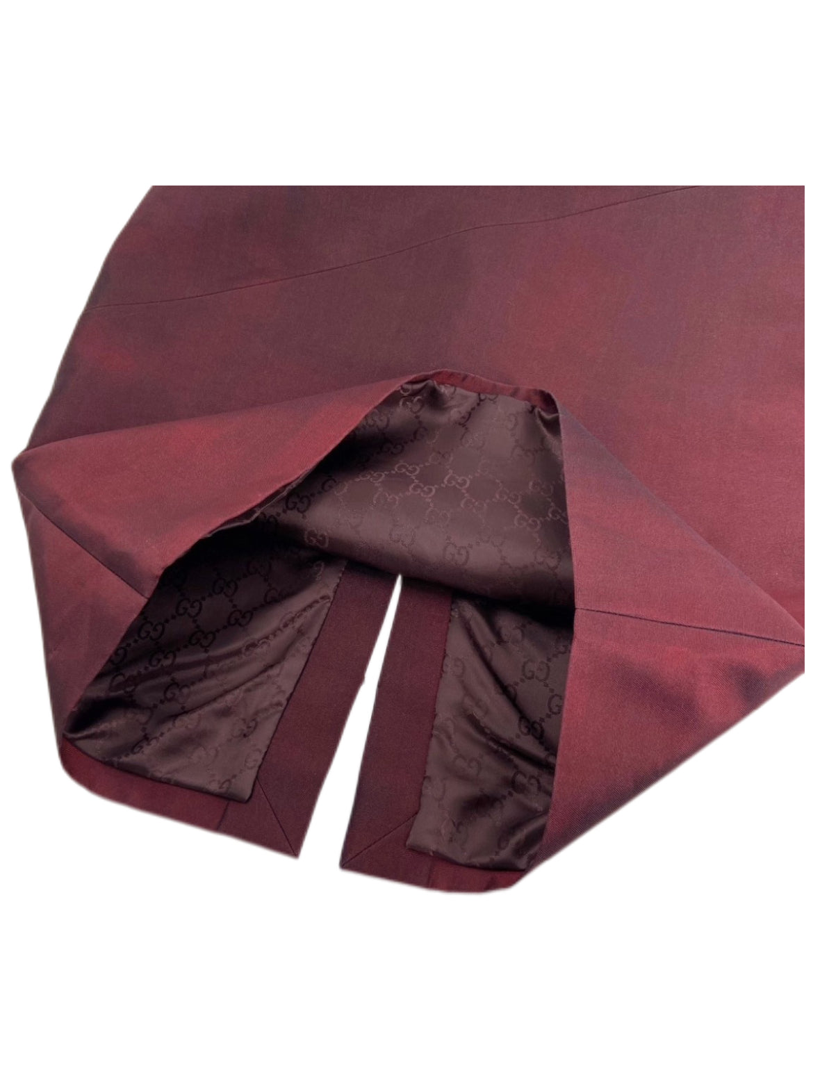 Gucci by Tom Ford 1998 SS Runway Burgundy Silk Dress – Rare Italian Archive Minimal Evening Dress