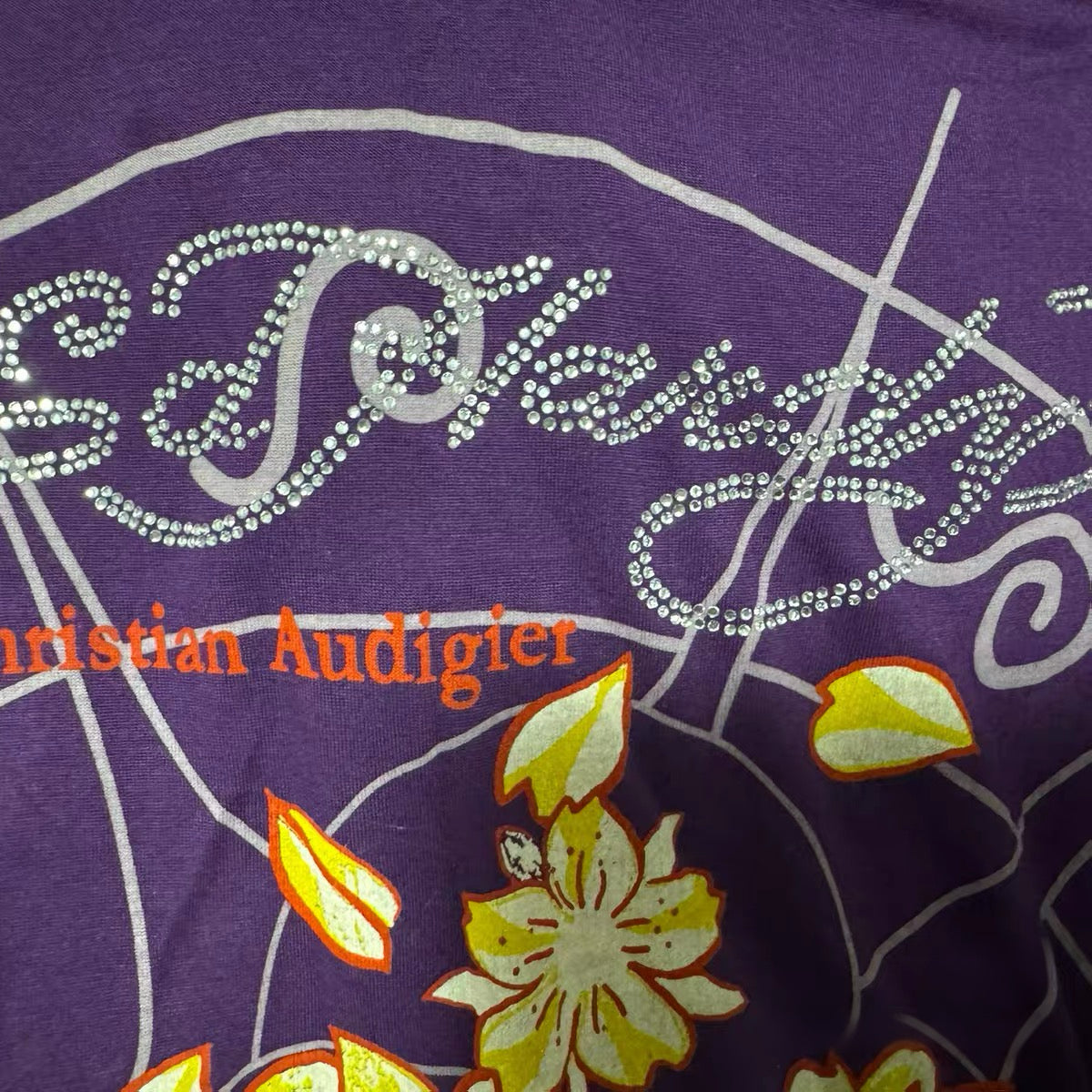 Ed Hardy by Christian Audigier Japanese Ukiyo-e Crystal Embellished Halter Dress – Purple Tattoo Era Archive Piece